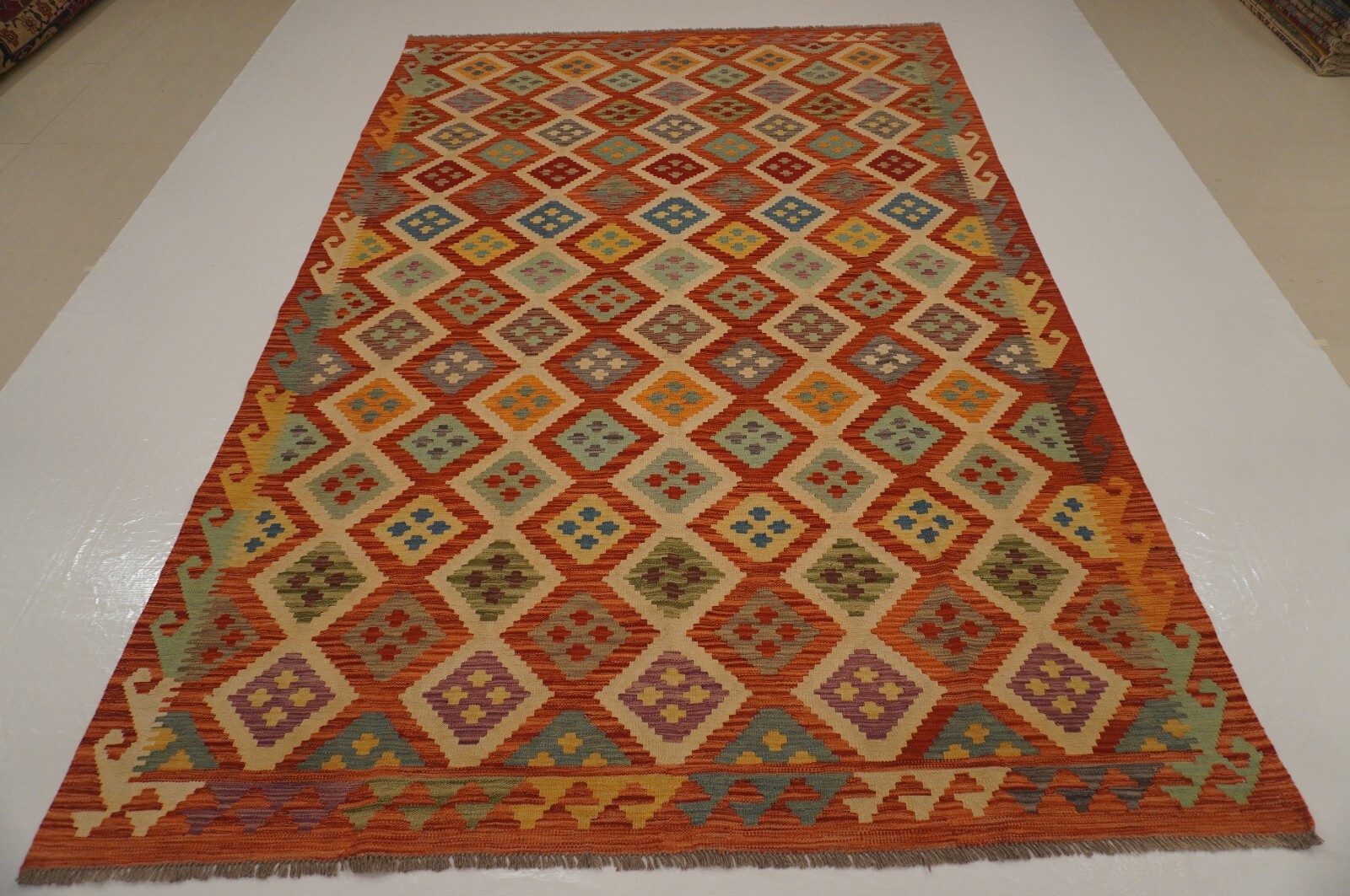 7×10 Red Reversible Afghan Hand Woven Wool Tribal Area Rug 6’8″x10’0″