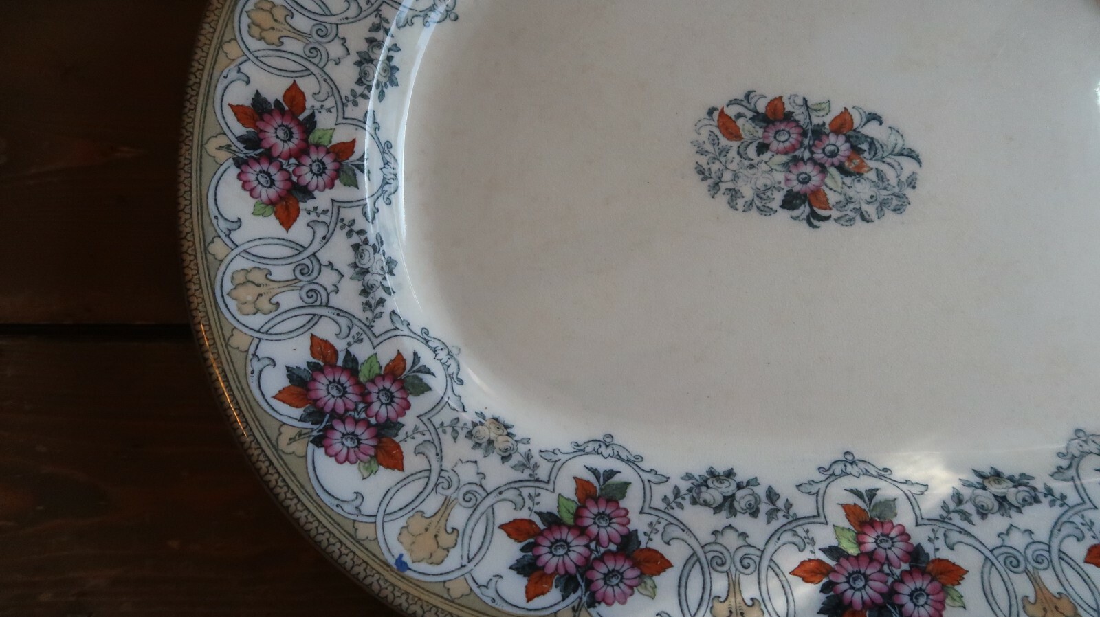 Antique Victorian Serving Large Tray Platter 17.5″ x 14″