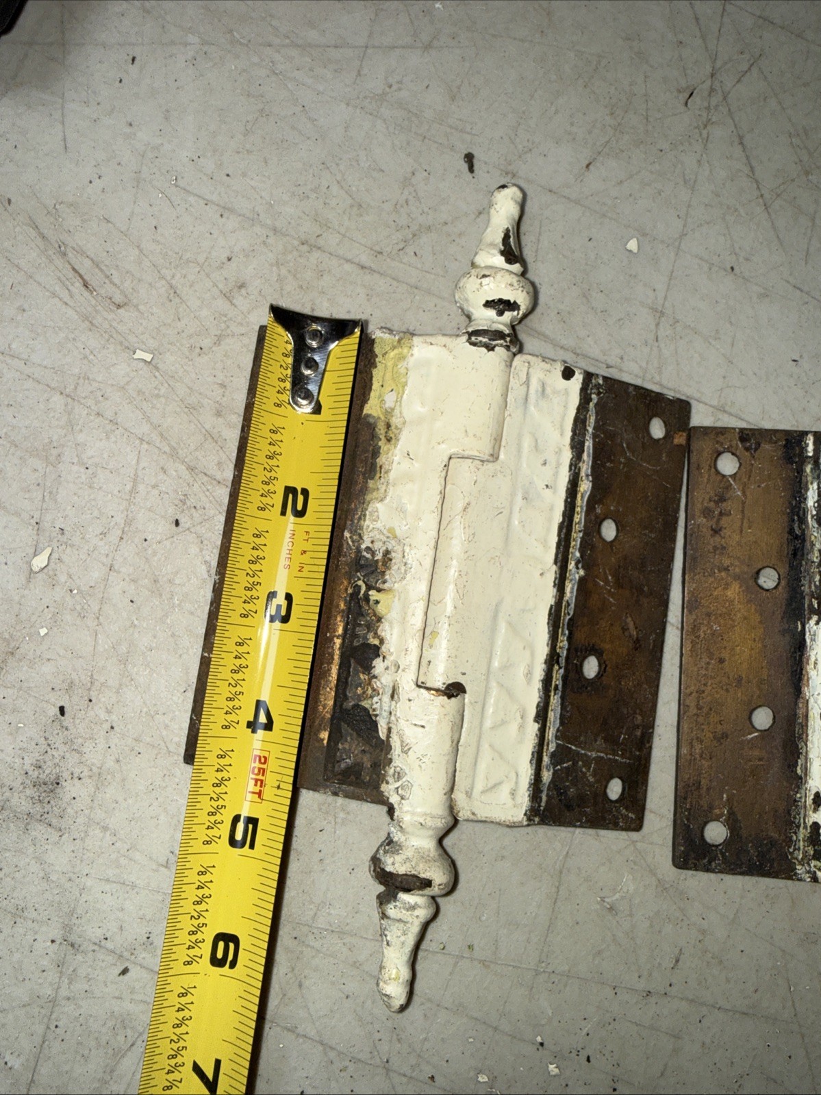 Pair Antique Eastlake Cast Iron Hinges 4 1/2” x 4 1/2”Victorian. Original
