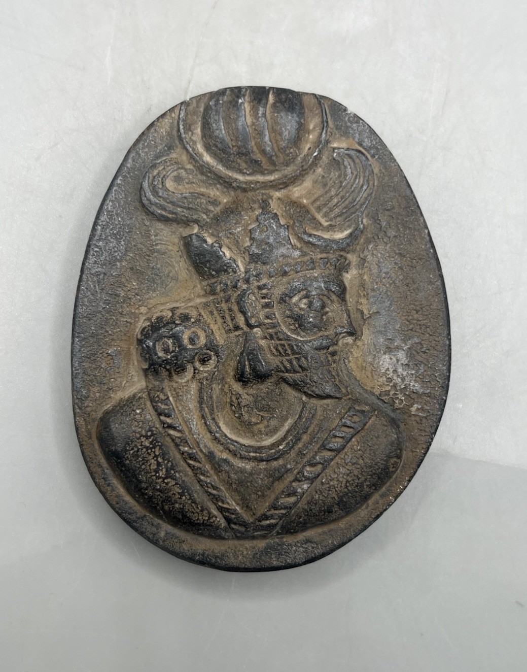 Ancient Authentic Sassanian Prince Stone Relief Collection Piece 15th Century