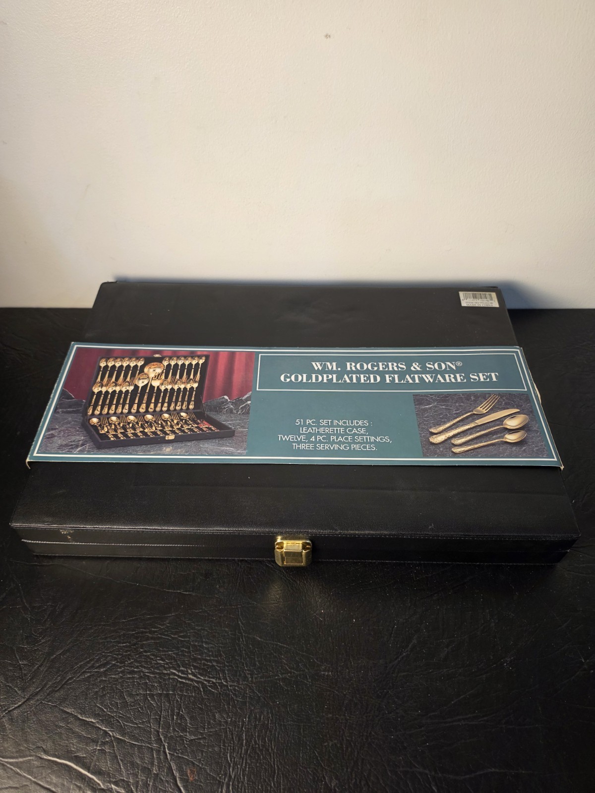 WM Rogers & Son Enchanted Rose Gold Plated Flatware 51 Piece Set Service For 12