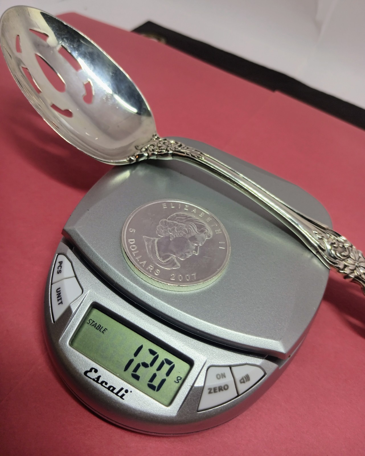 VIENNA- REED & BARTON STERLING 9″ SPOON + 1 Onza ELIZABETH 5 DOLLAR