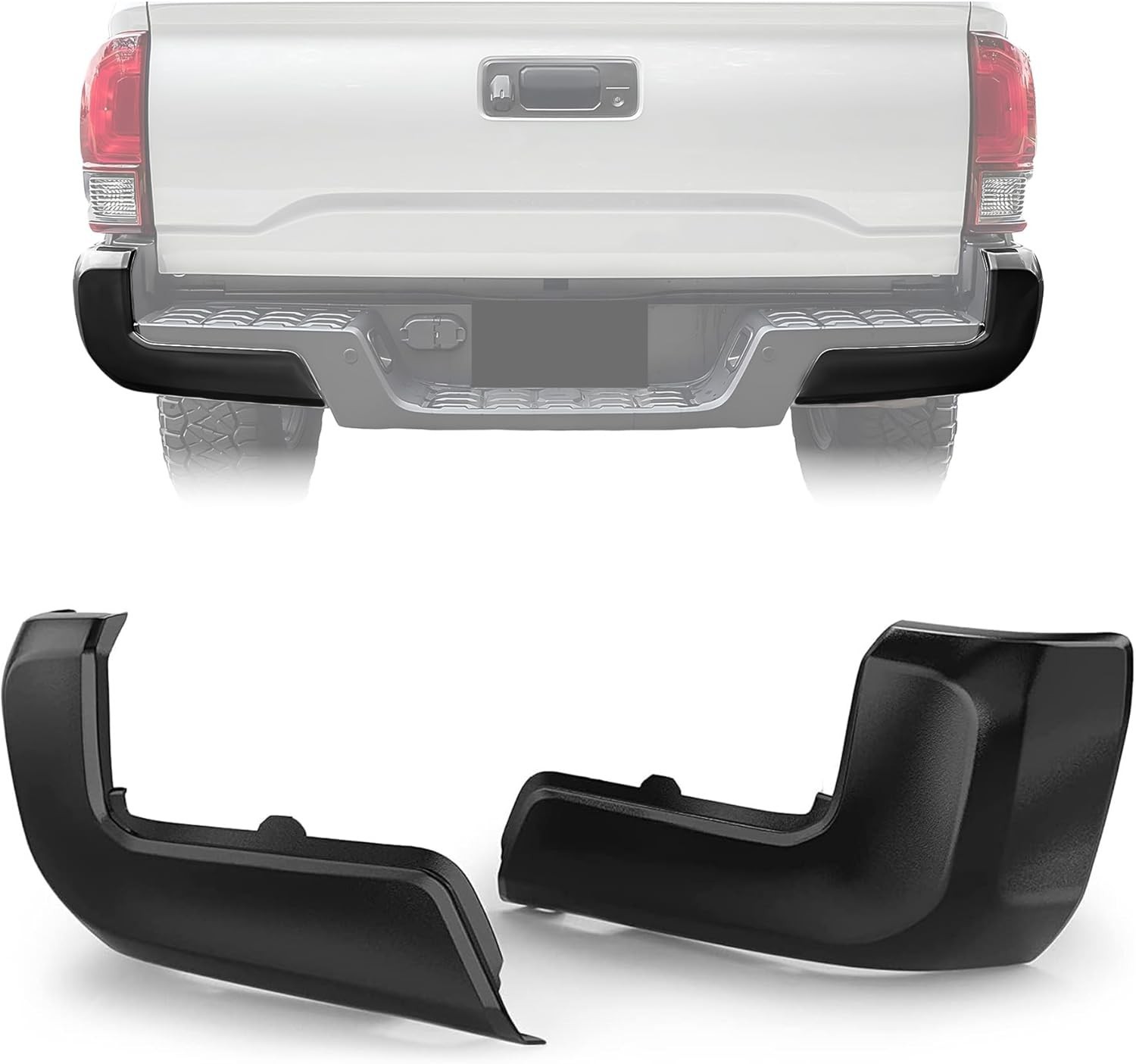 Rear Bumper End Cap Compatible With 2016-2023 Toyota Tacoma W/O Sensor Hole