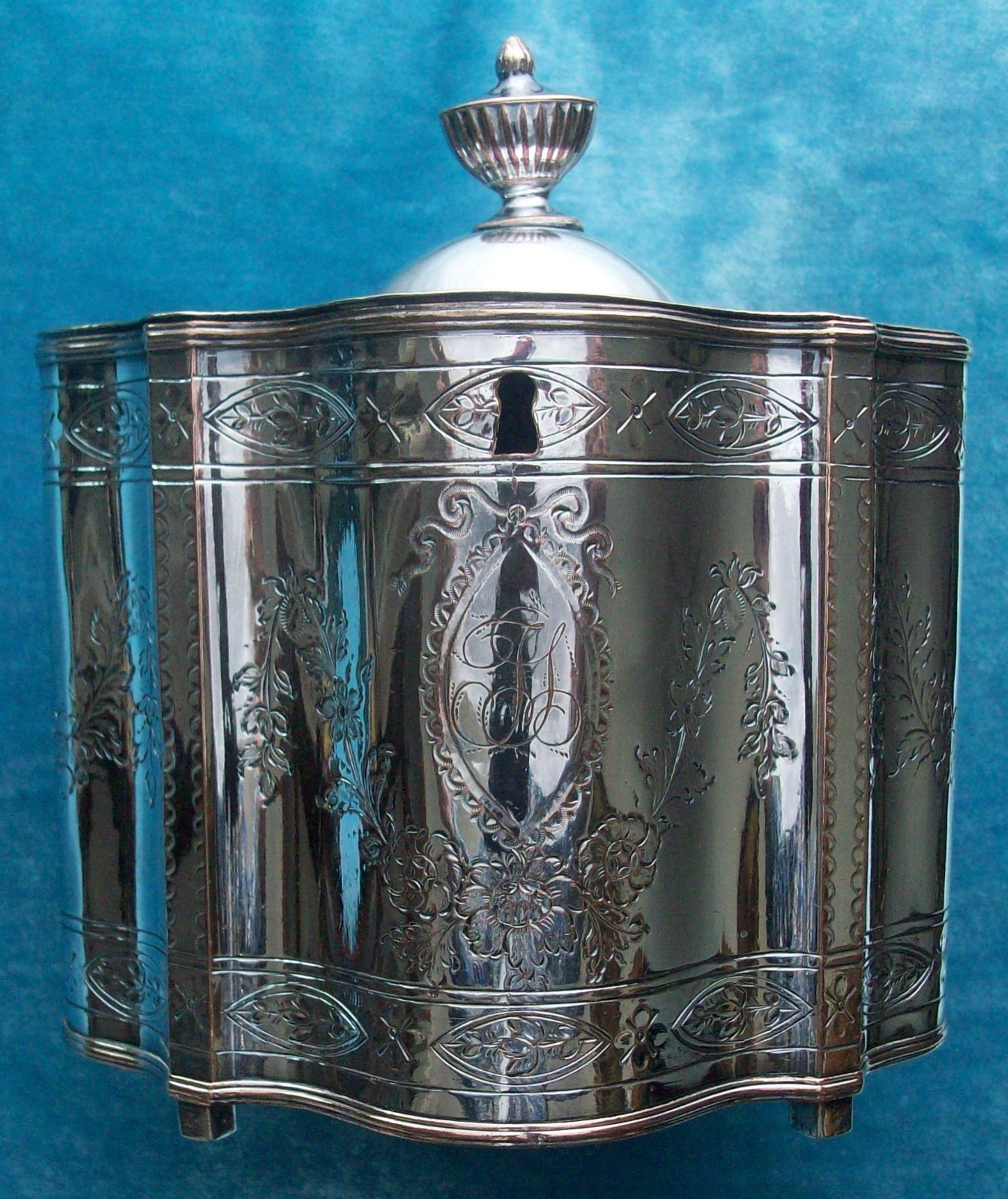 Fine Circa 1795 Antique Neoclassical Fused Plate Tea Caddy, Consular Provenance