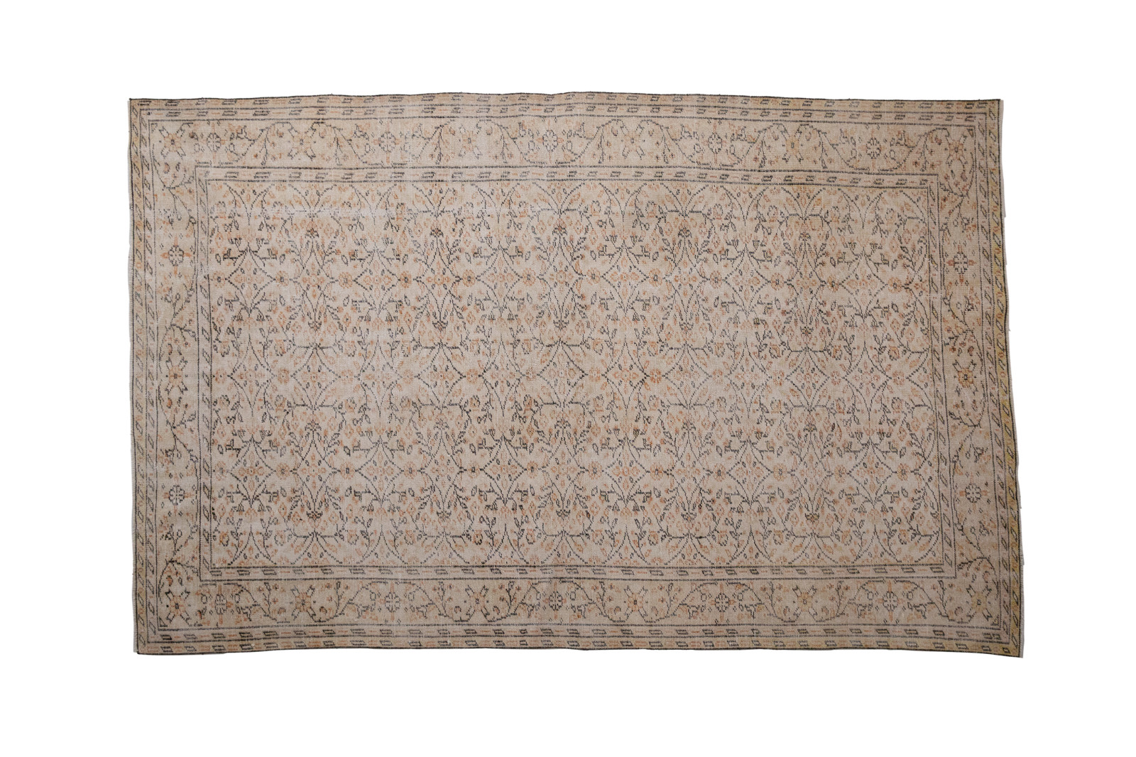 Floral turkish rug, Vintage area rug, Oushak rug, Boho rug, 6.9×9.9 ft