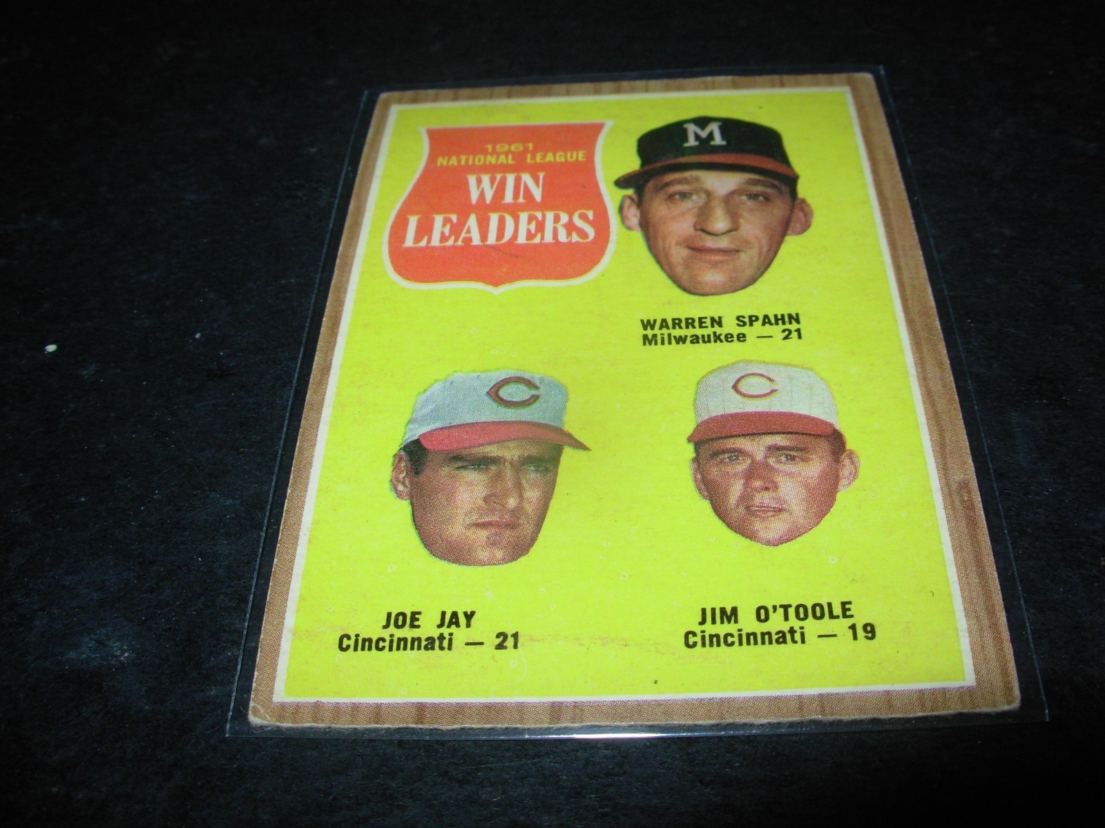 1962 Topps Baseball #58-1961 NL Wins Leaders-Spahn, Jay, O’Toole