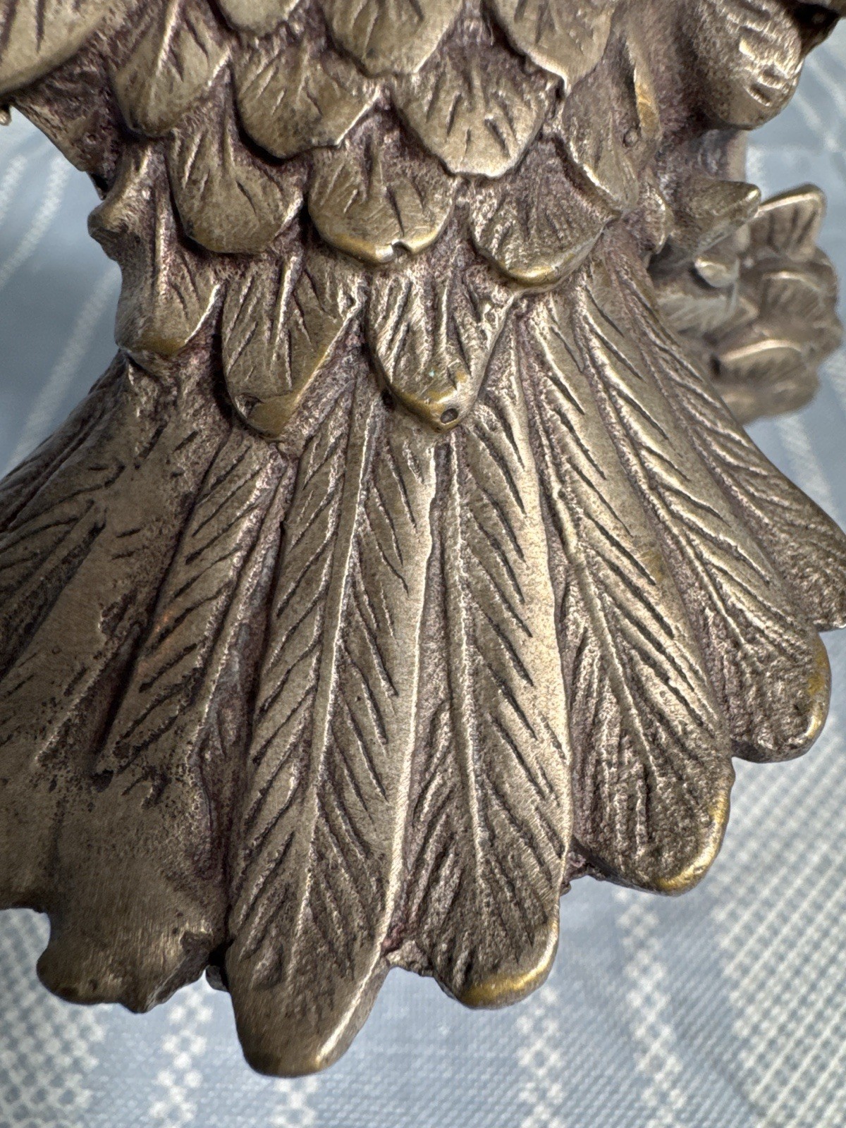 Antique Chinese Eagle Sculpture Silver Pl. Heavy Bronze Marked c1800-1911 RARE ￼