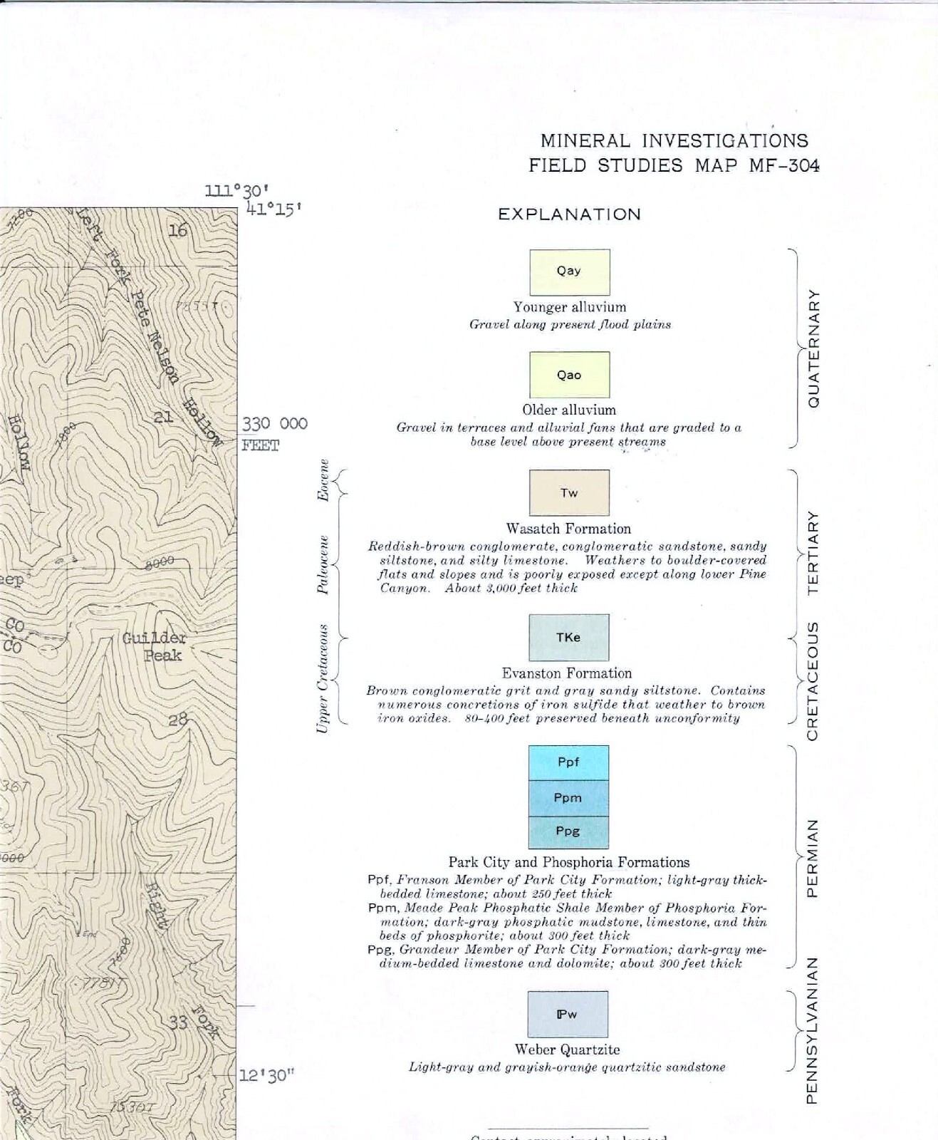 USGS Geologic Map: Northeast Quarter Morgan 15 Minute Quadrangle, Utah