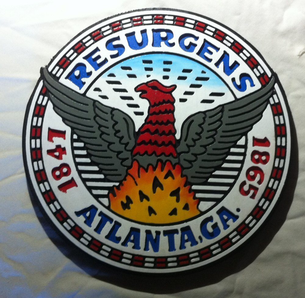 Atlanta City Seal 3D routed wood patch plaque sign Custom