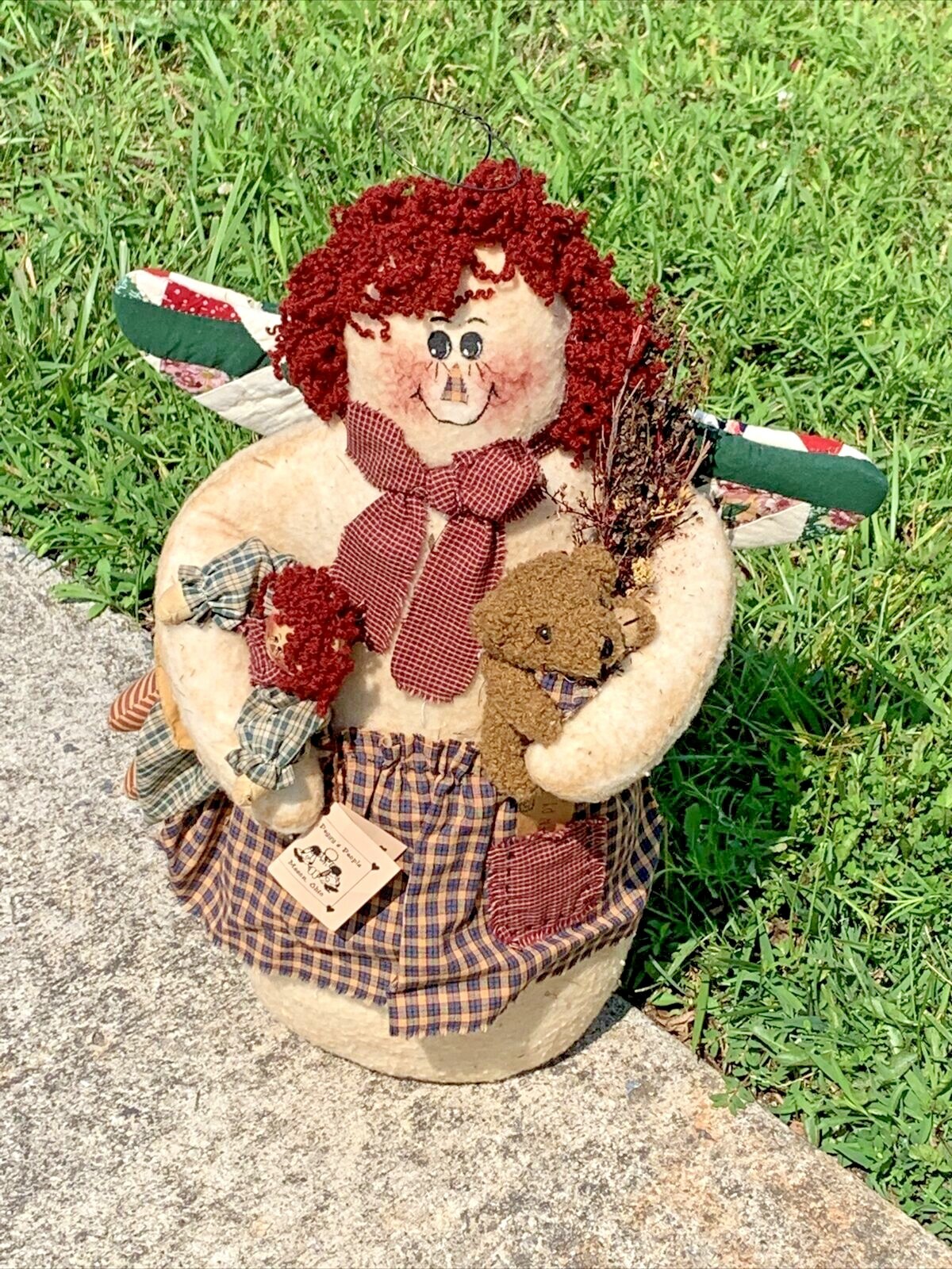 Vintage LIMITED EDITION made in Ohio RAGGEDY ANN ANGEL Doorstop Doll ❤️sj11h7s