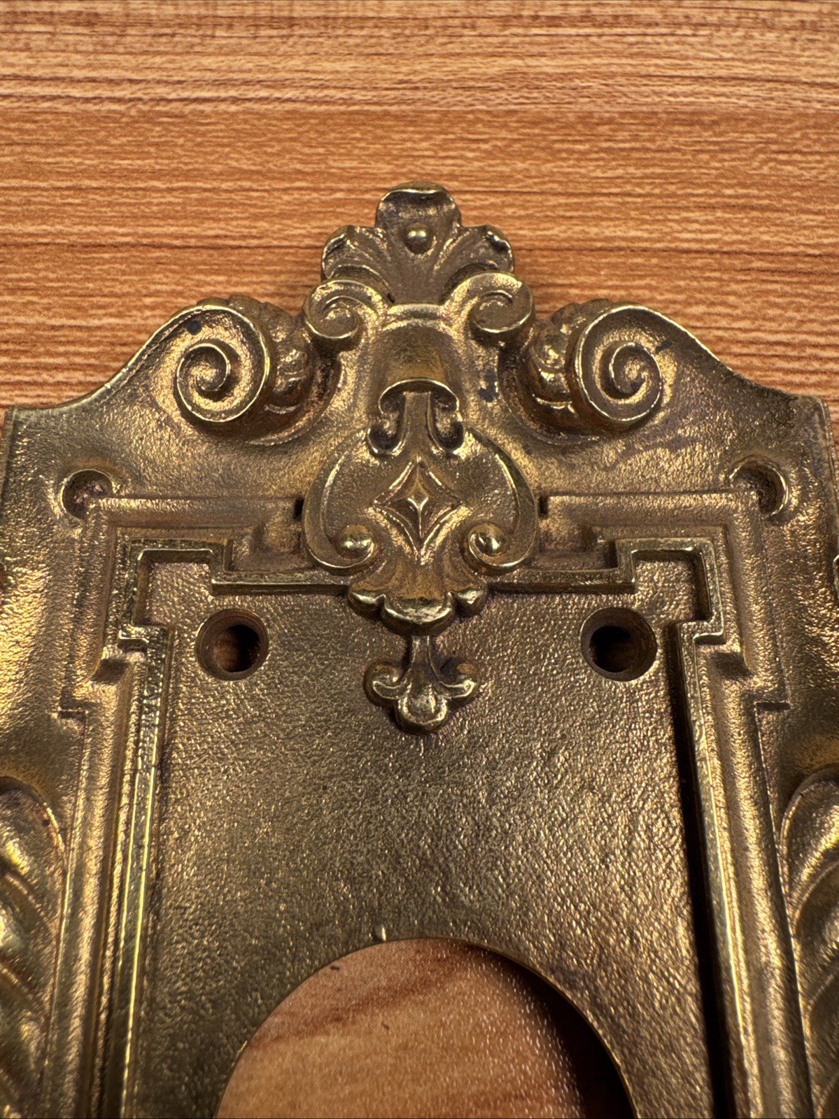 Antique “Flanders” Victorian Entry Door Plate Hardware (10-3/4” X 3-1/8”)