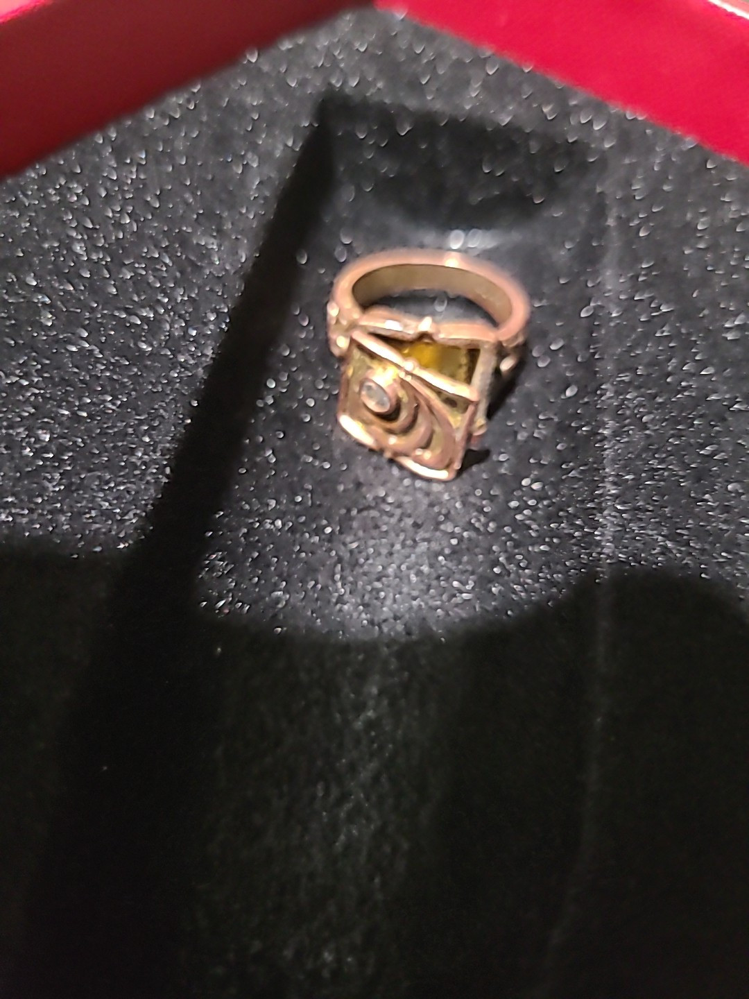Antique Gold Enamel Locket Ring