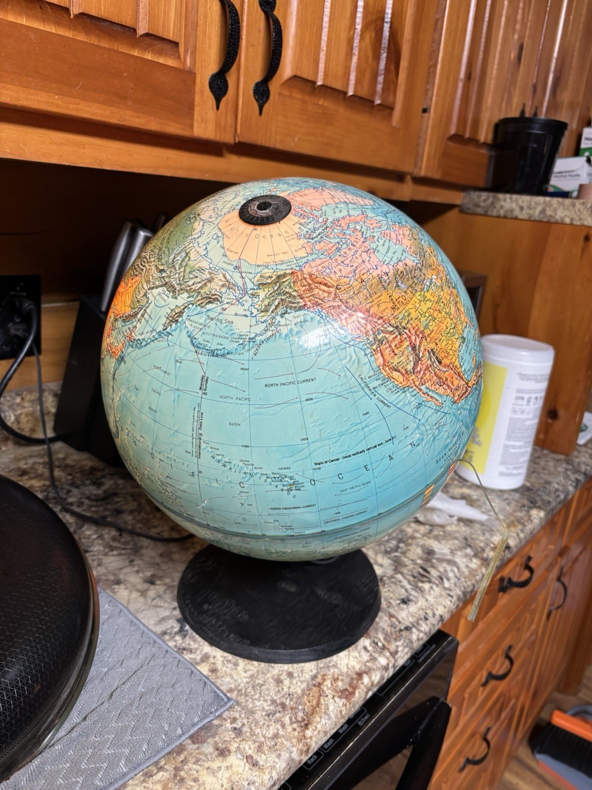scan globe A/S VINTAGE LIGHTED LAMP WORLD GLOBE LARGE