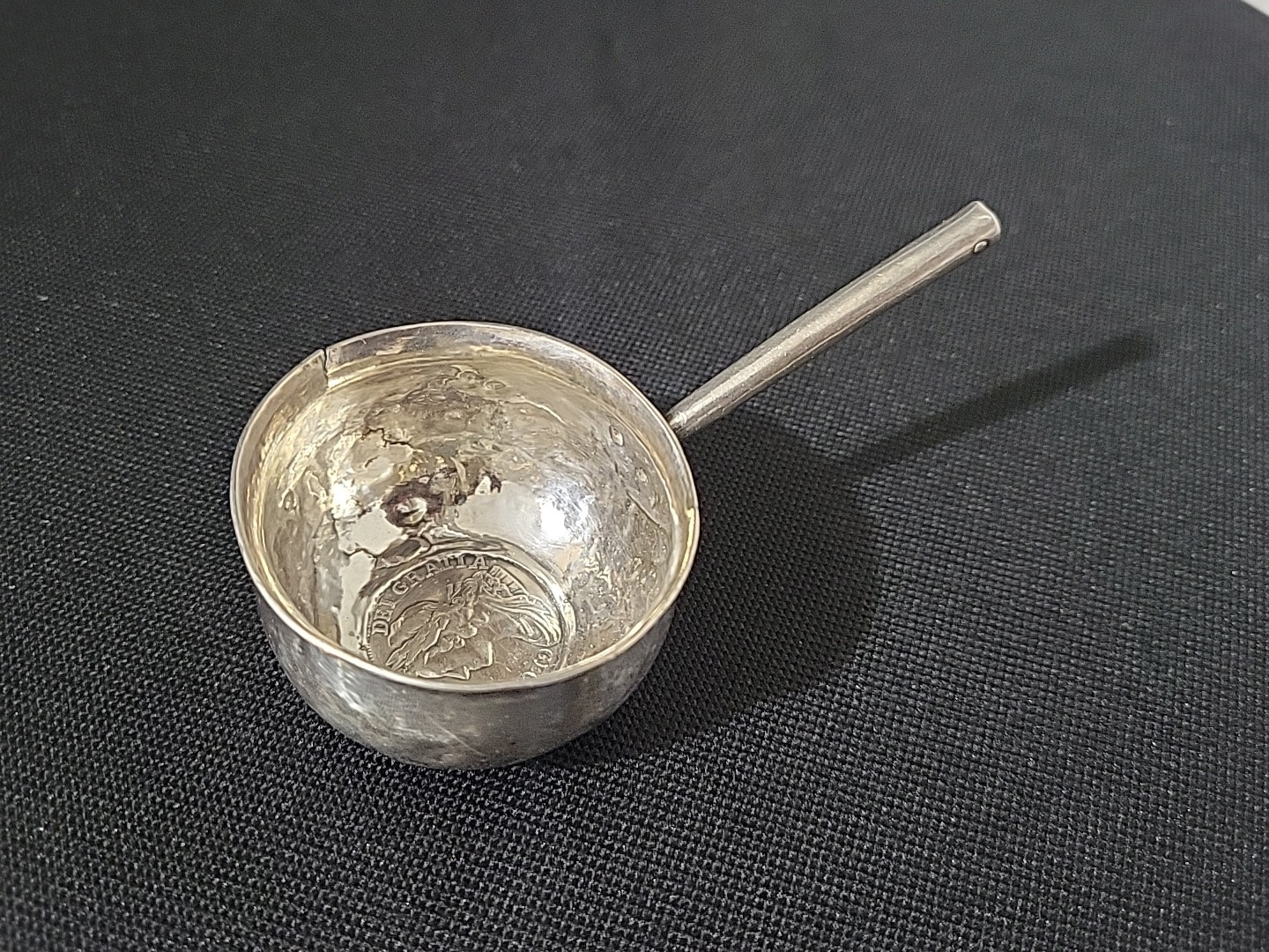 Antique 18th Century Silver Toddy Cup Hammered George II Silver Shilling 1739 UK