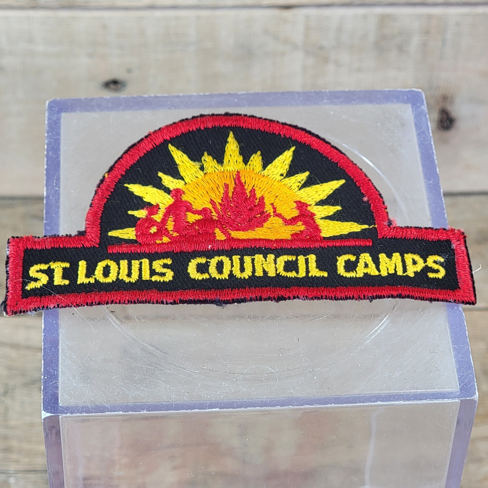 Vintage BSA St. Louis Council Camps Patch Boy Scouts Fire Campfire Badge