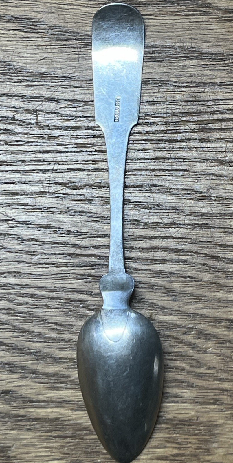 American Coin Silver Basket Of Flowers Teaspoon Clark Monogram