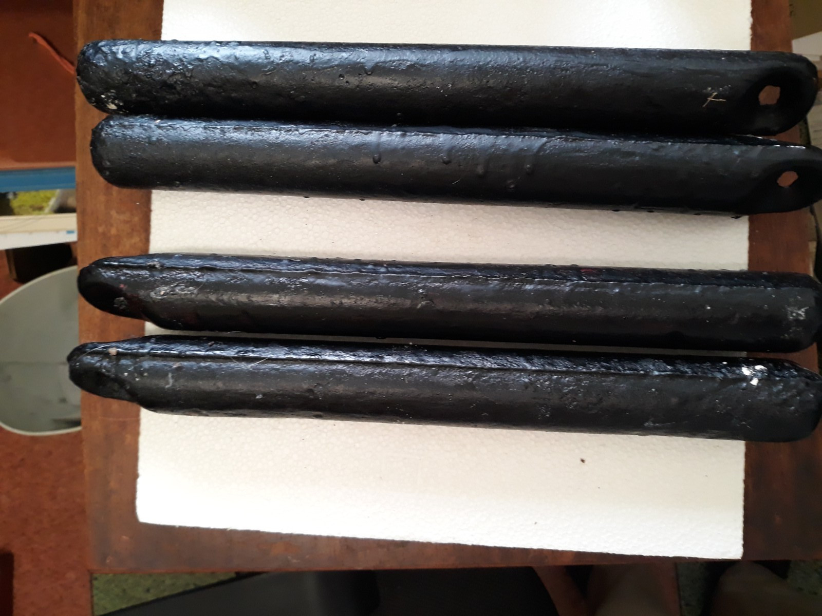 Set of 4 Black Cast Iron Window Weights – 14 inch, 6 lbs