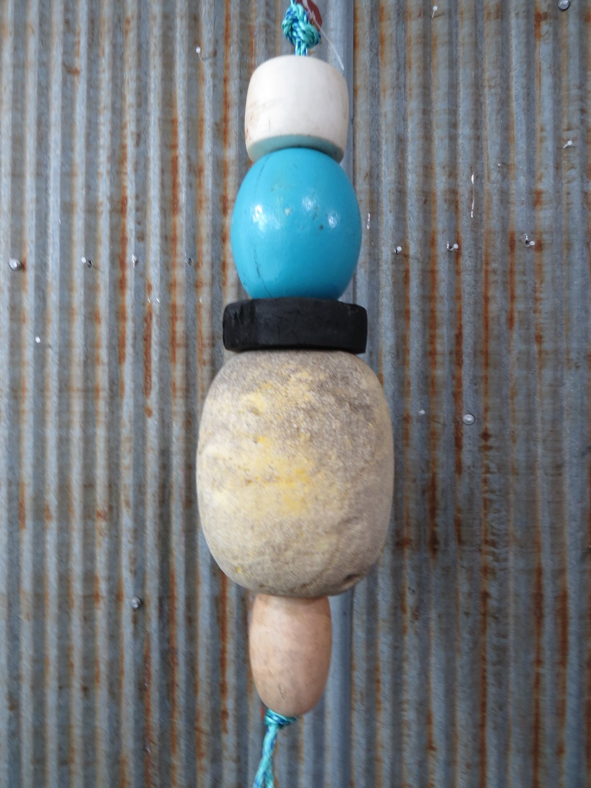 5 Old Fish Net Floats 23 Inches Long Fishing Buoys Bouys Tiki Hut Bar -(SF654)