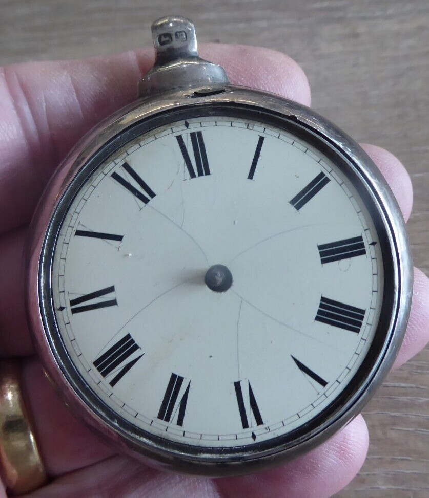 SILVER FUSEE VERGE PAIR CASED POCKET WATCH DATE c1847