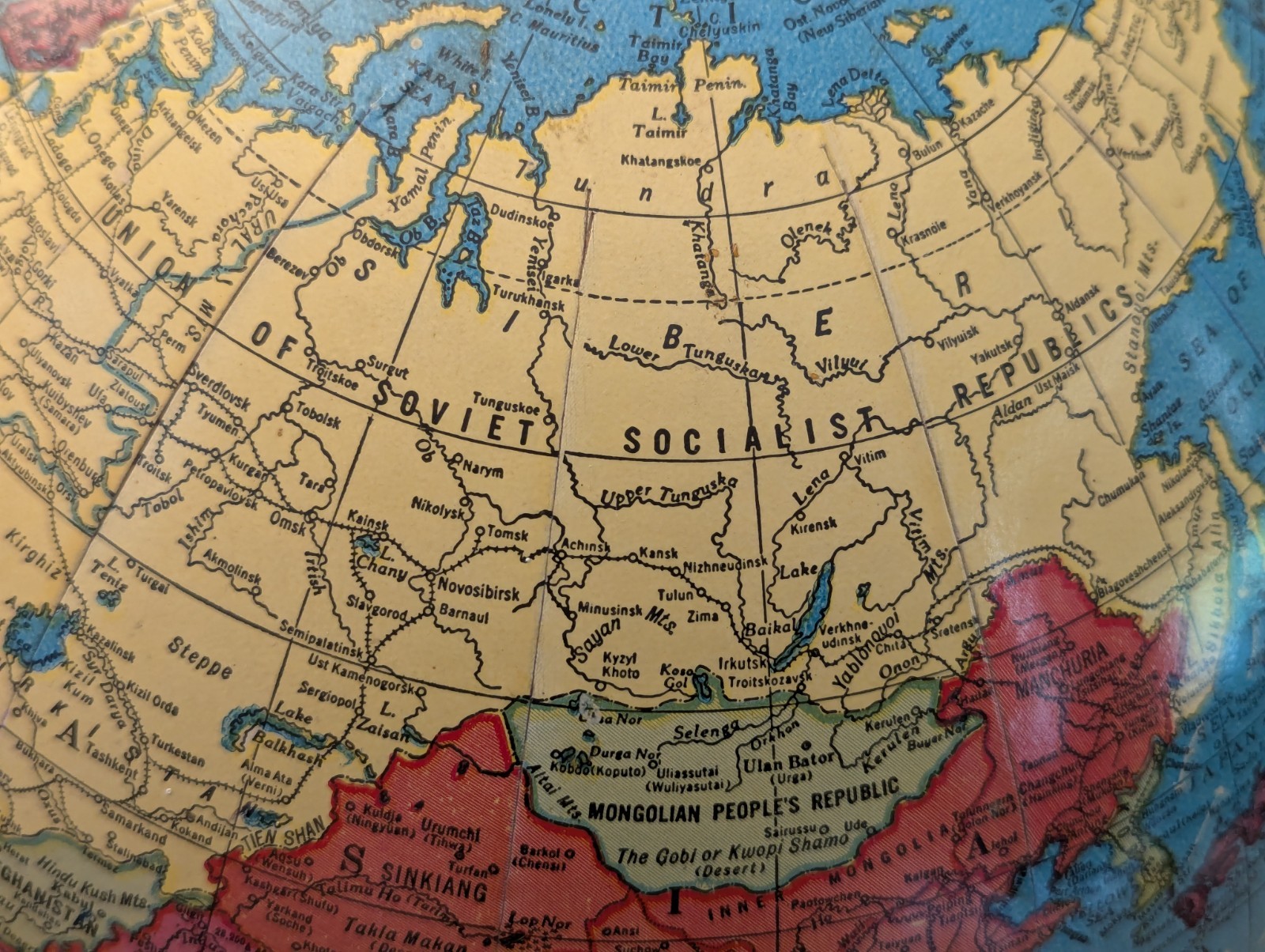 1950s Cram’s Universal Terrestrial Globe 10.5” No. 105 Vintage USSR