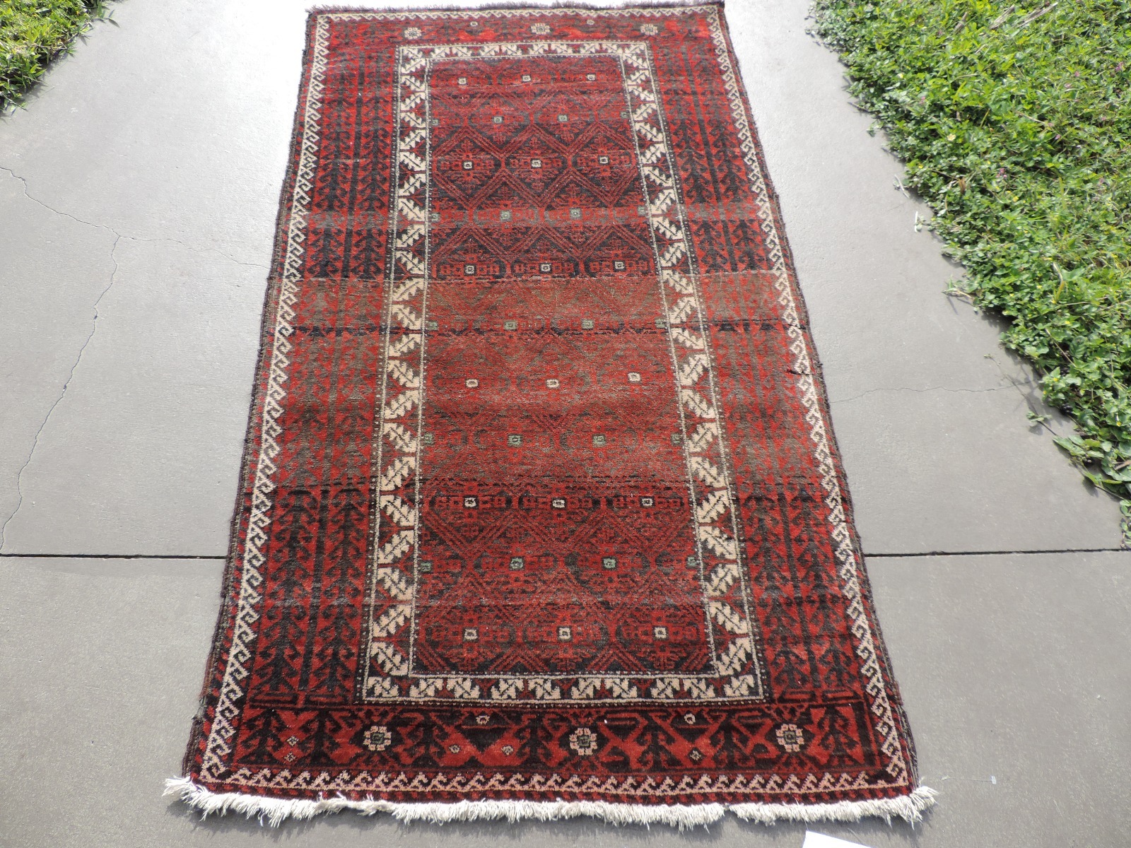 4x5ft. Vintage Afghan Balouch Wool Rug