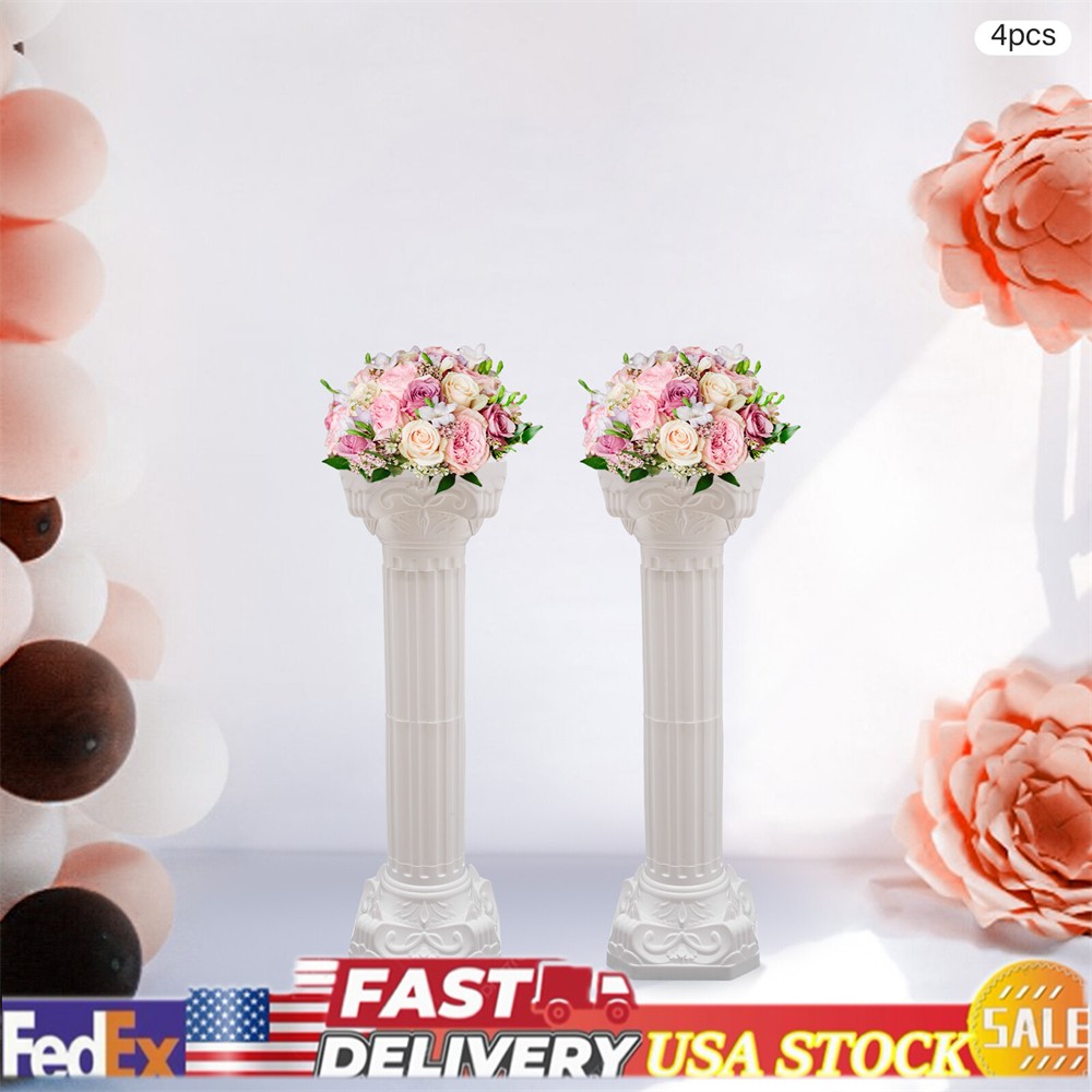 Classic Greek Roman Column Pedestal Corinthian Style Fluted Home Decor 34.65 in