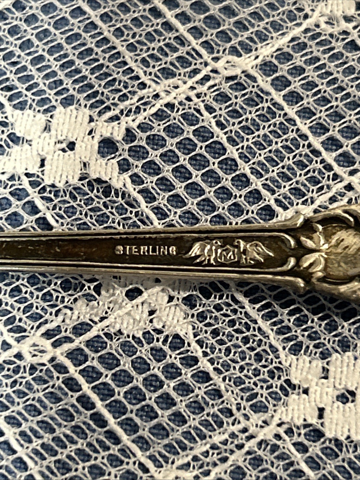 Poppy by Baker-Manchester Sterling Silver Olive Spoon Gold Washed Pierced~13.5 G