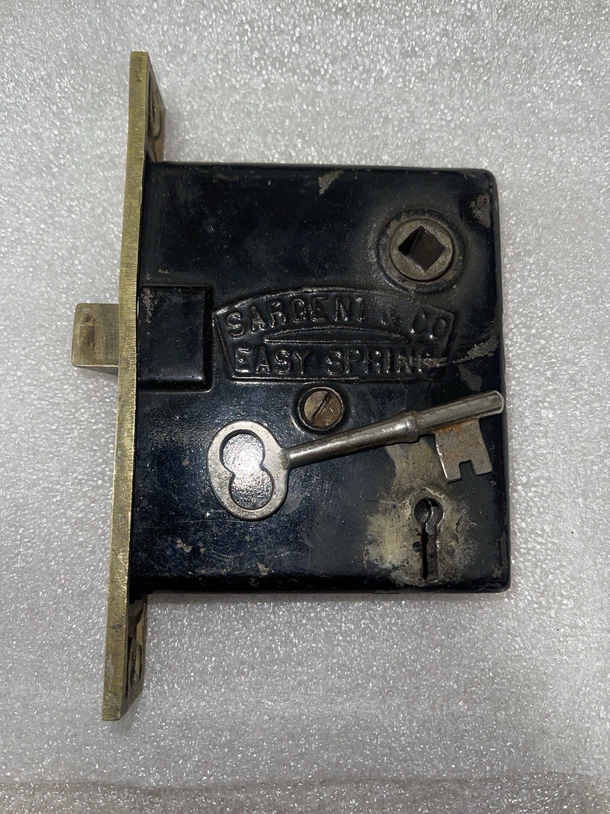 Antique Sargent 5334 Easy Spring Lock Brass Faceplate Pat. June 28/1881