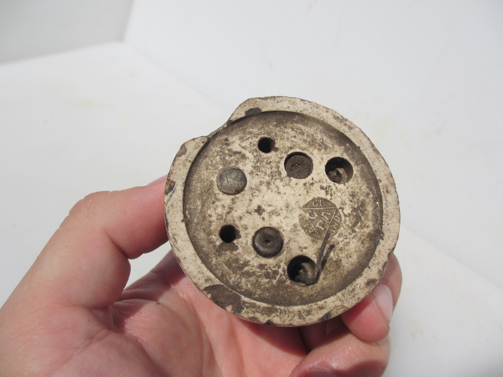 Antique Brass & Ceramic Light Switch Old Dolly Toggle Victorian Jelly Mould