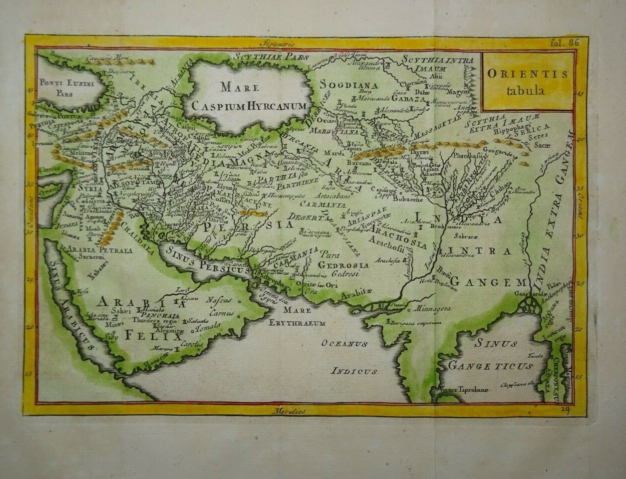 Antique map of Asia by Christoph Cellarius 1745