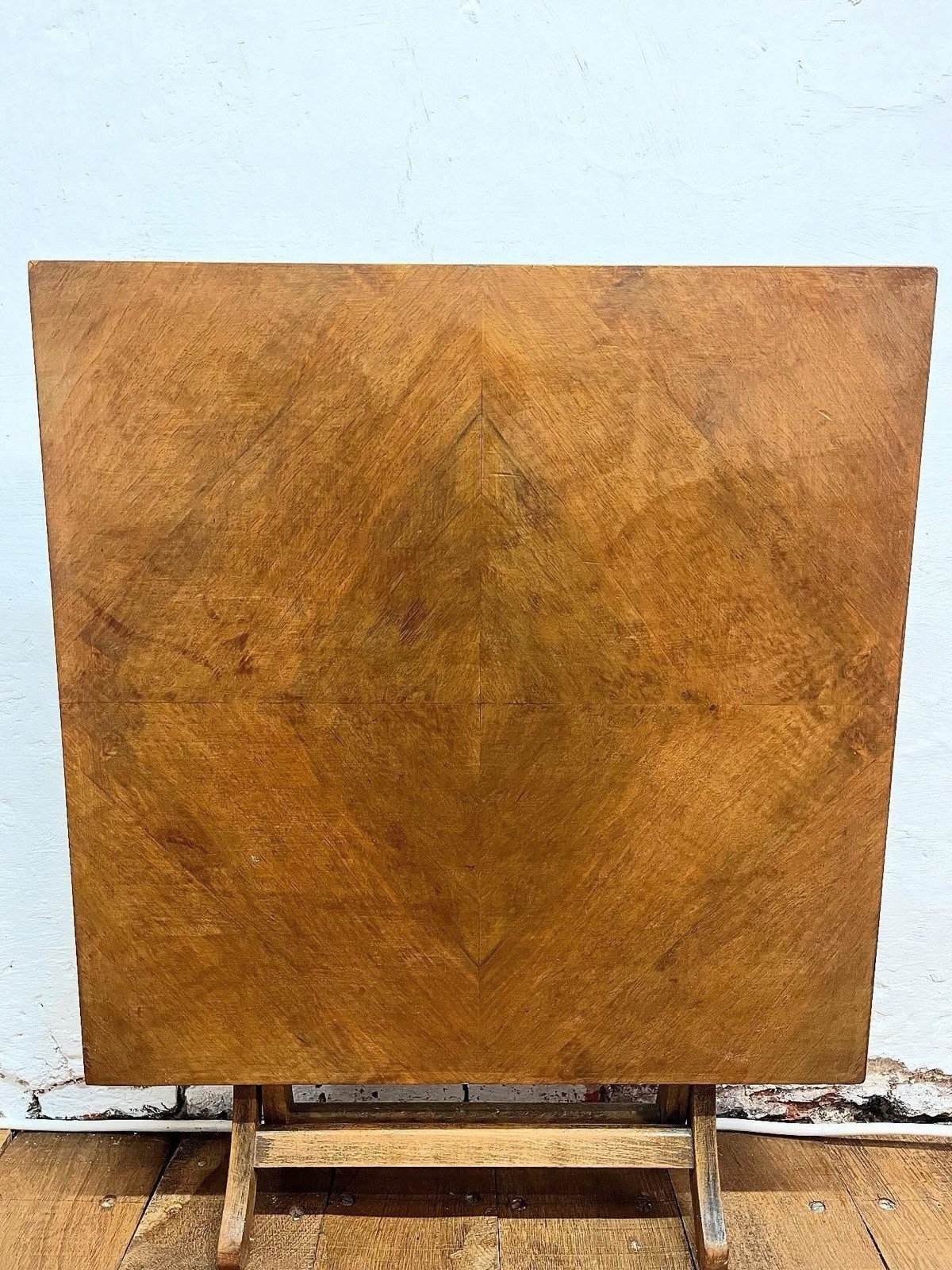 Mid-Century Square Folding Card Table By Meredew Veneered Games Occasional Table