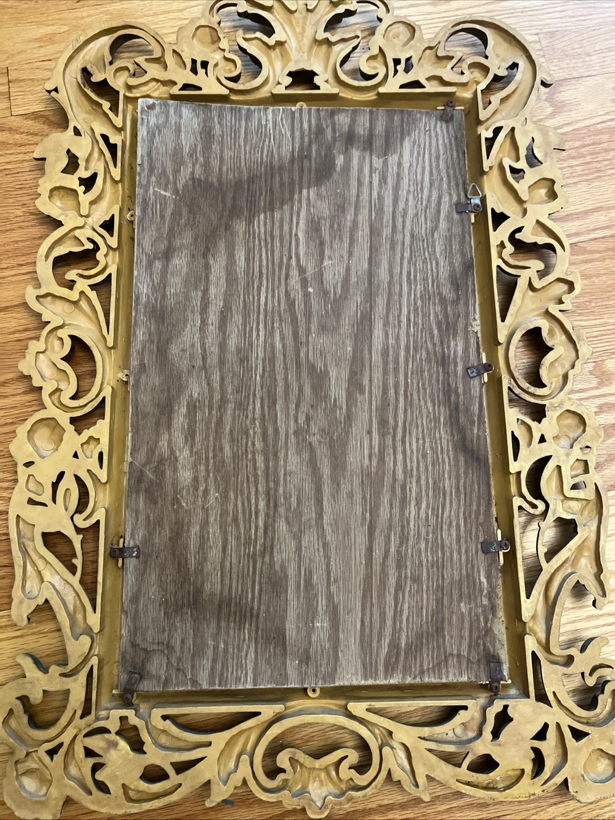 Vtg SYROCO Rectangle Wall Mirror Gold Gilt Frame Homco Regency 29″x19″ MCM 2075