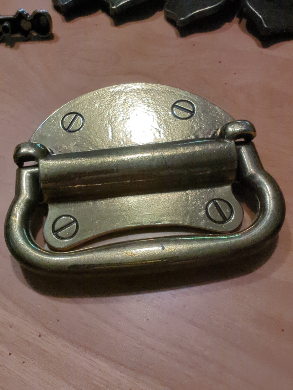 Vintage KBC 4” Brass Trunk Chest Handle Stamped N3181 / 2” Center