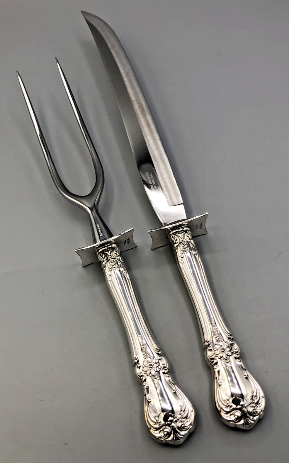 Old Master by Towle Large Roast size 2 Piece Carving Set, Sterling Handles