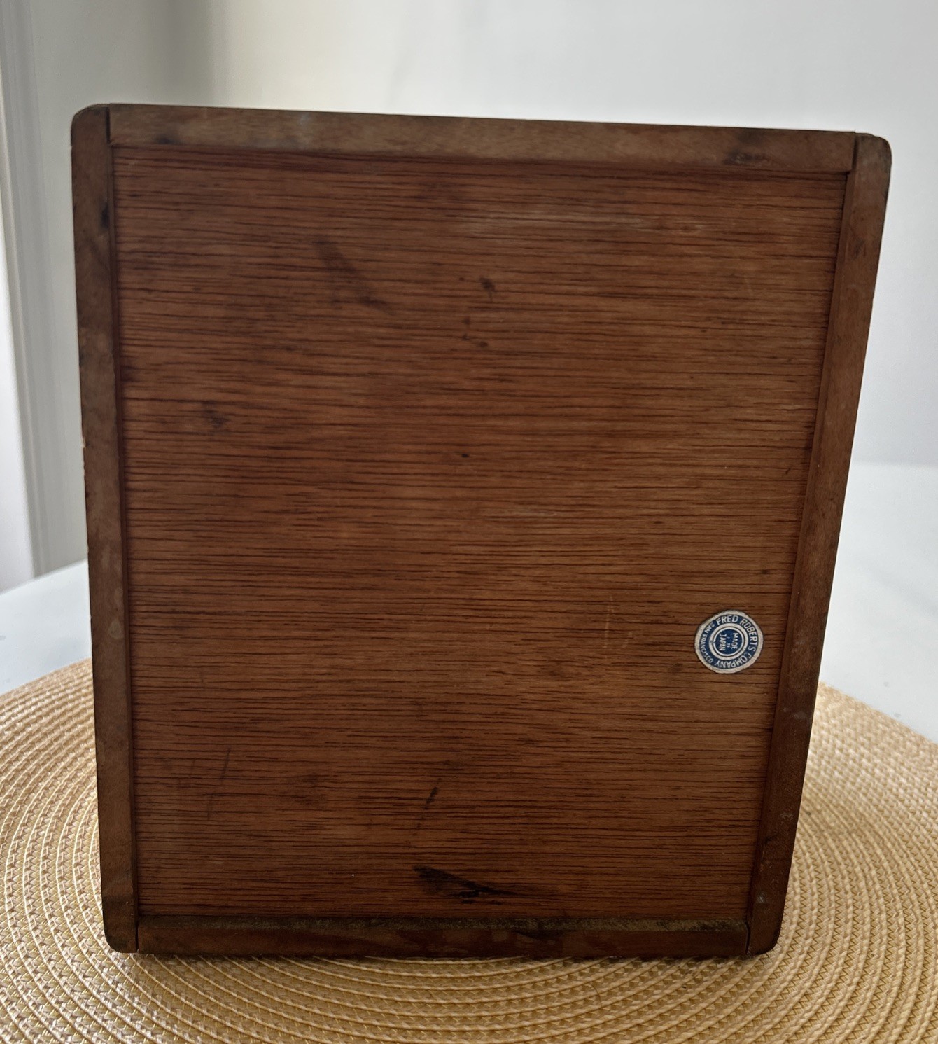 1950s Fred Robert’s Wooden Small Cabinet Box w 3 Drawers Spices Jewelry Recipes