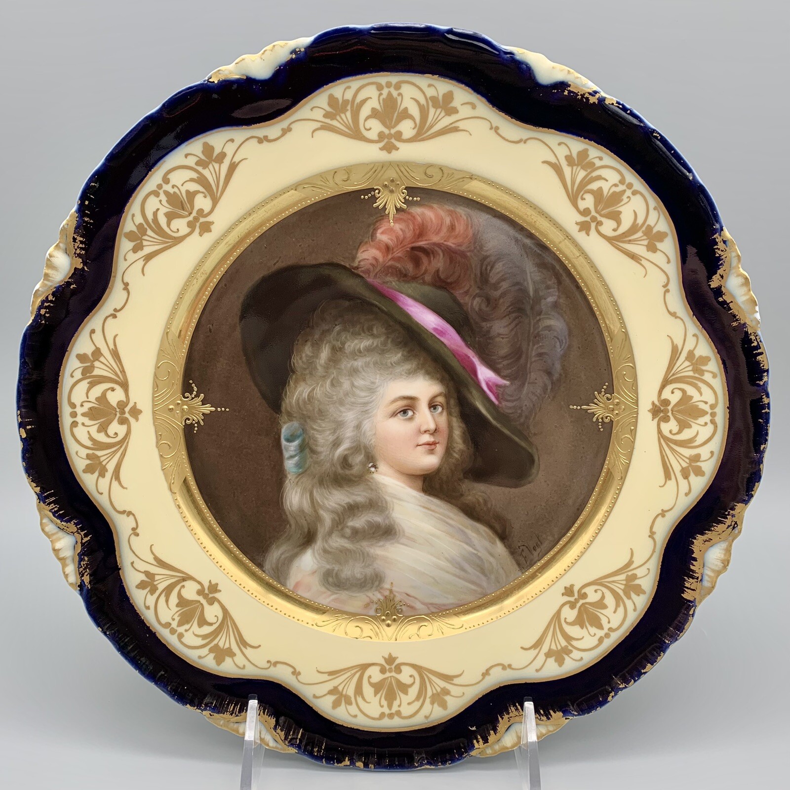 Antique Rosenthal RC Versailles Duchess of Devonshire Hand Painted 10″ Plate