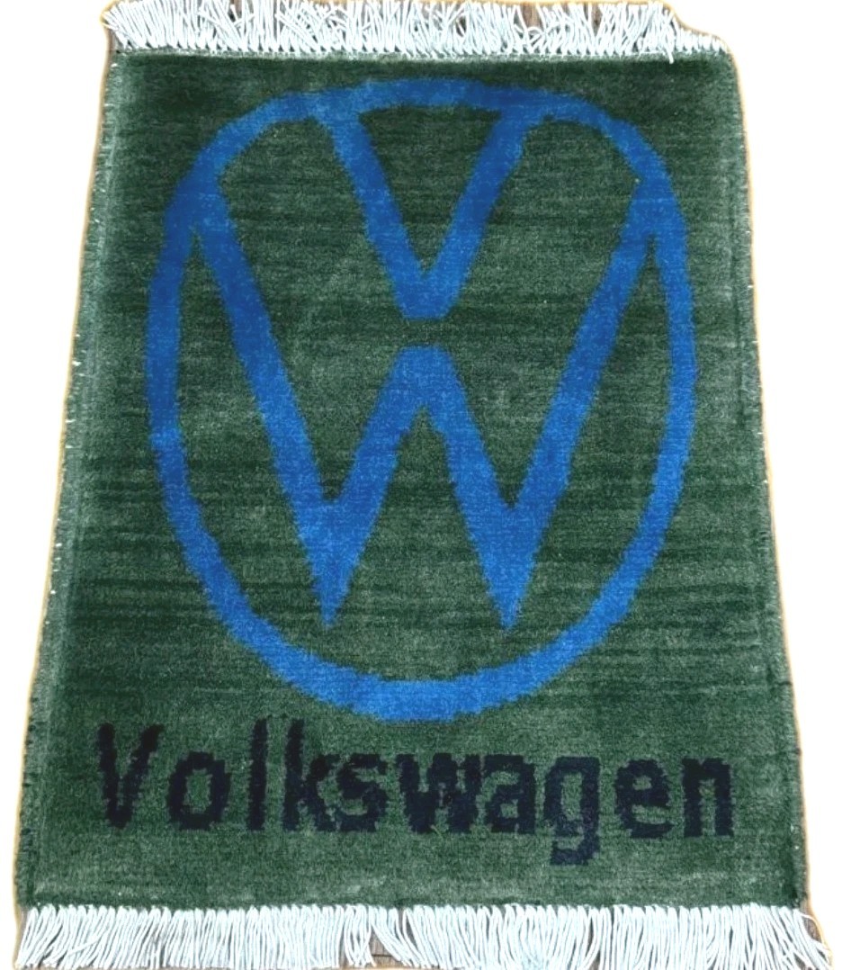 Handmade Afghan Vintage Volkswagen Logo Small Care Rug – Size 50×40 ( 1 PC)