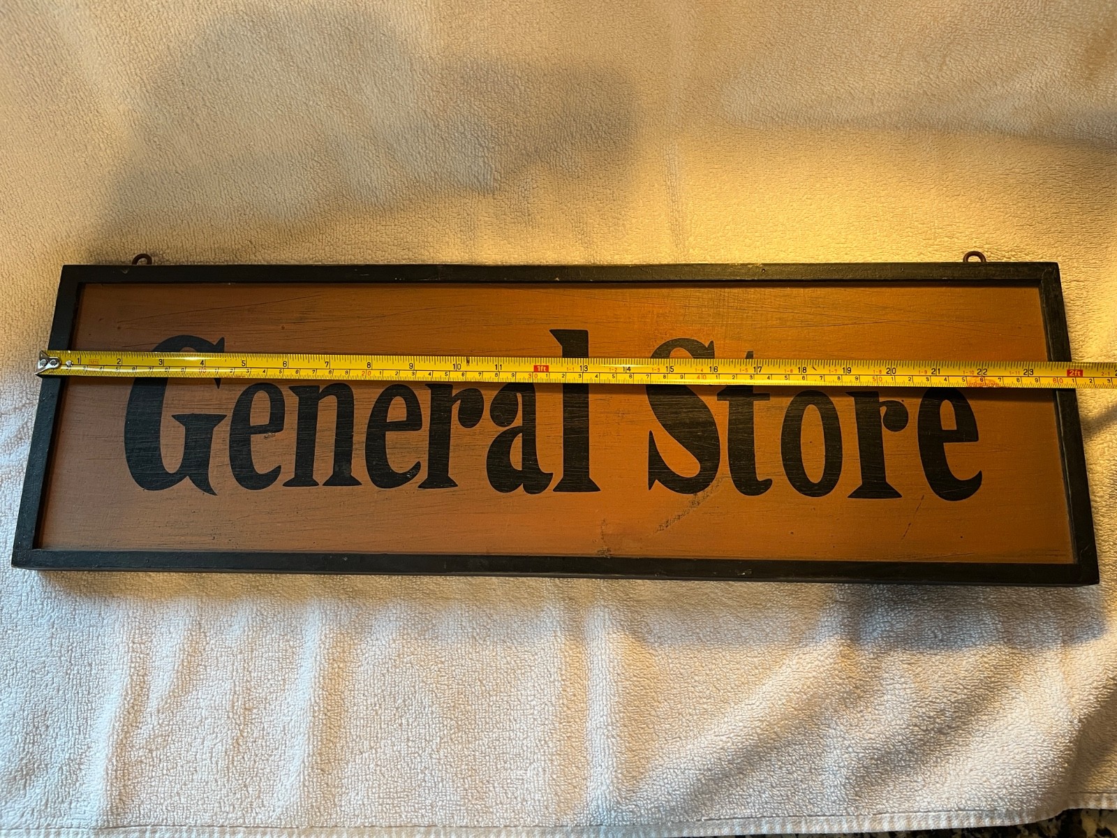 Antique Hog Scraper Farm Tool and General Store wood sign. Set of 3. Both used.