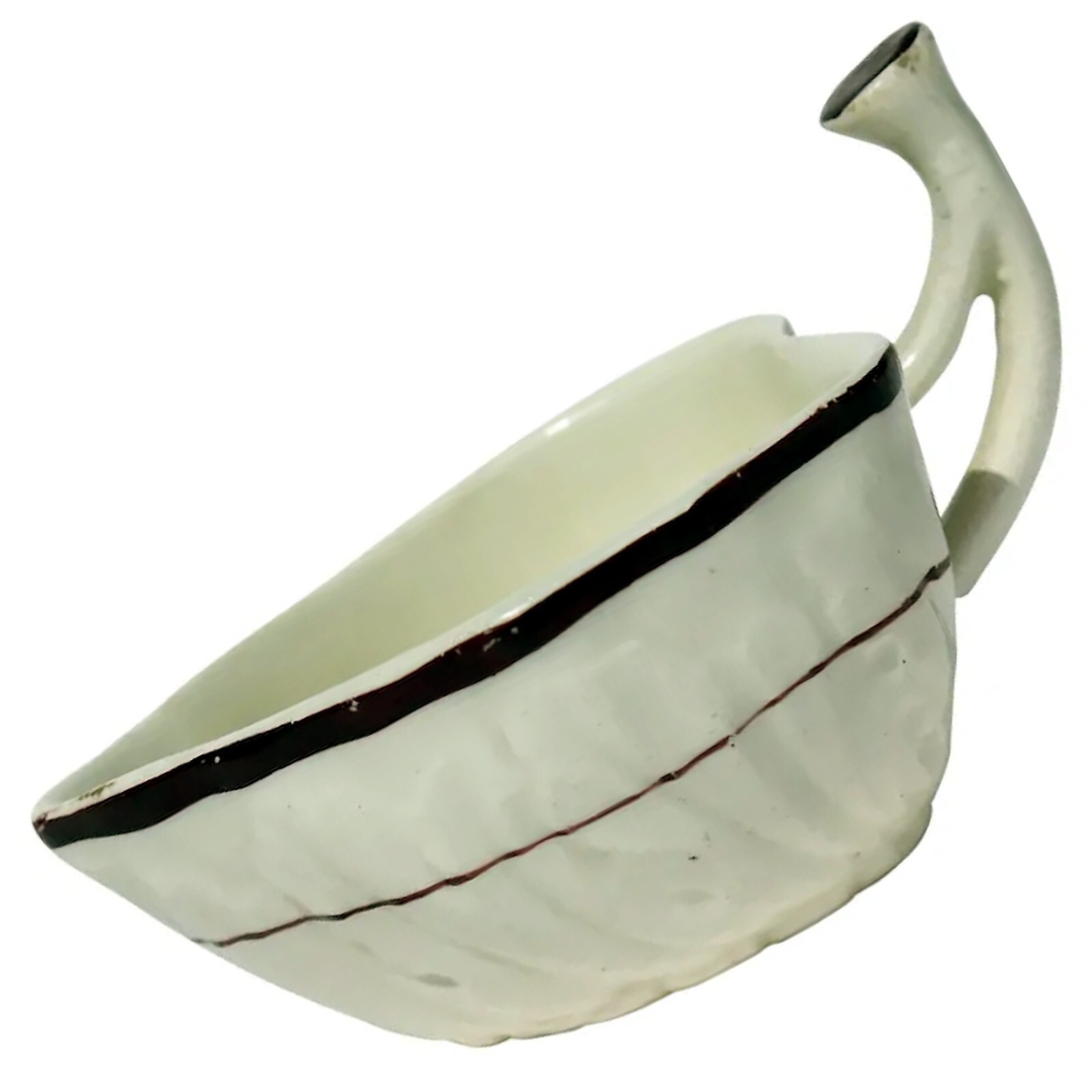 A fine & rare antique Georgian moulded Creamware pottery Butter Boat C.1785
