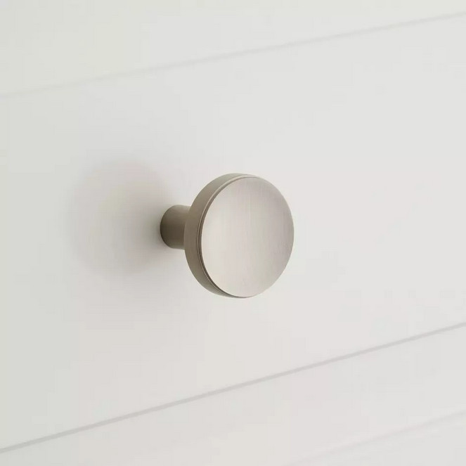 Signature Hardware 1” Lars Solid Brass Round Cabinet Knob – Satin Nickel