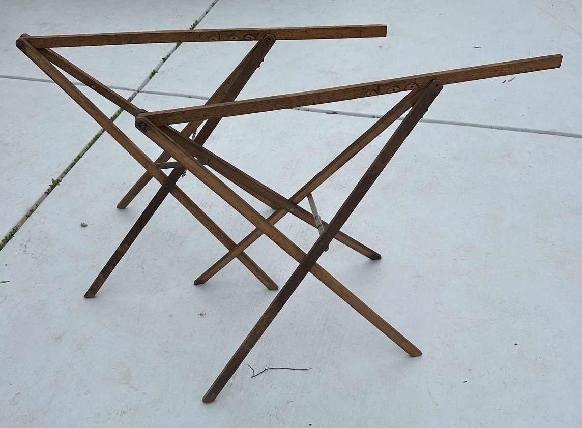 Vintage Wooden Wallpaper Folding Table Legs Rustic Primitive Farmhouse