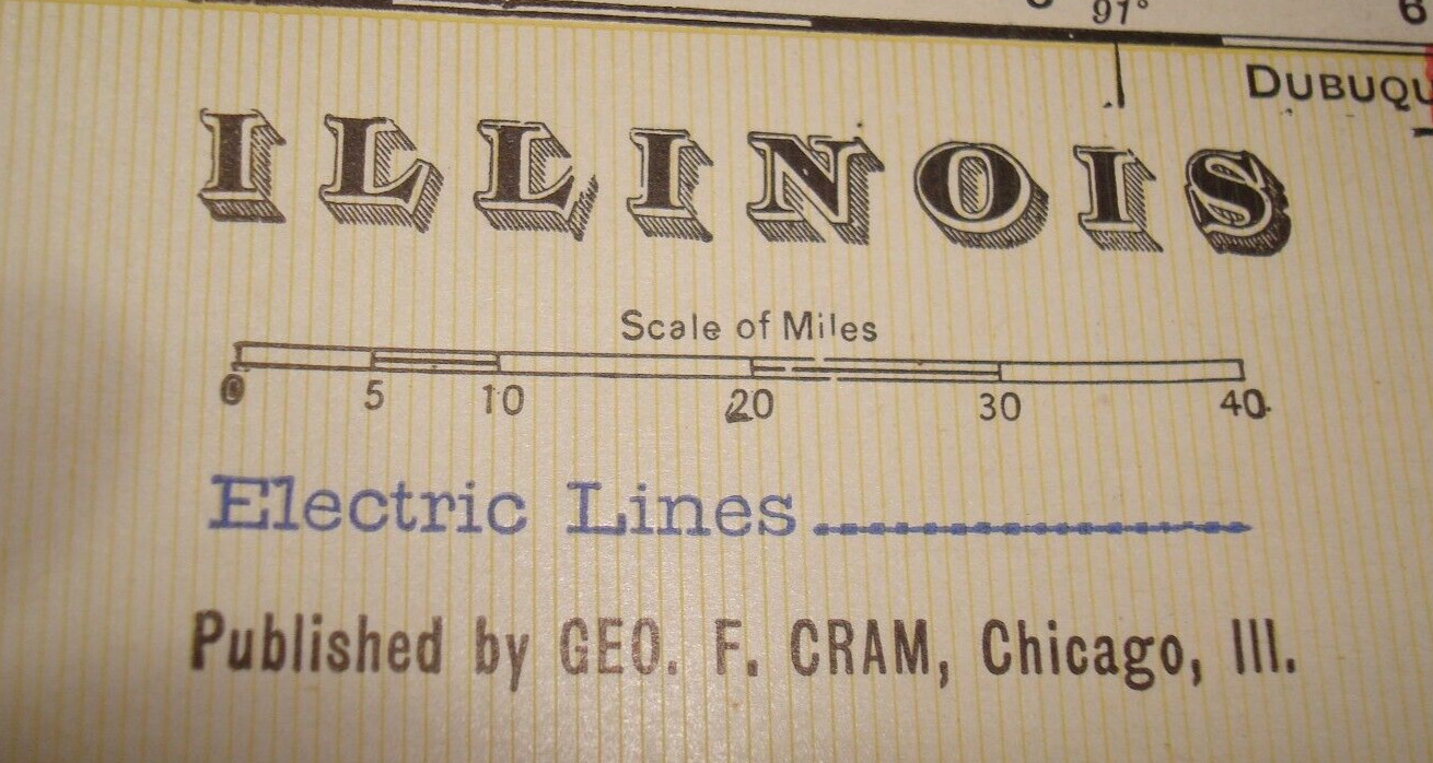 1911 Brightly Highlighted Double Page Map of Illinois 15″ X 22″ Near Mint