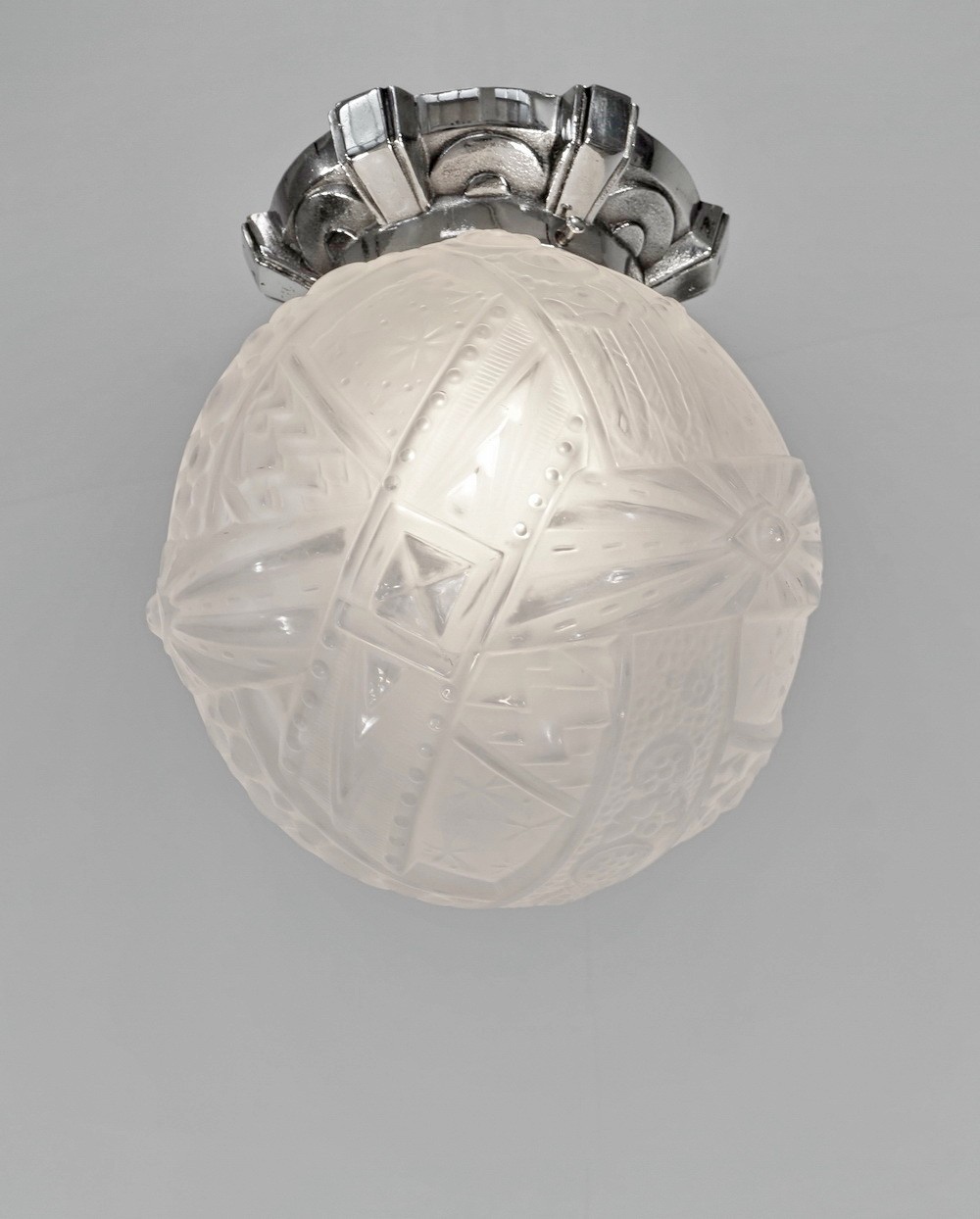 MULLER FRERES : FRENCH 1930 ART DECO FLUSH MOUNT LIGHT chandelier lamp pendant
