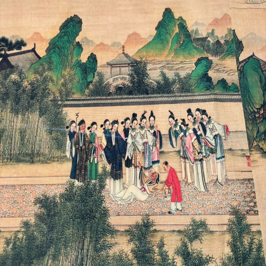 China Old long Scroll,painting scroll Sun Wen’s,Dream of the Red Chamber