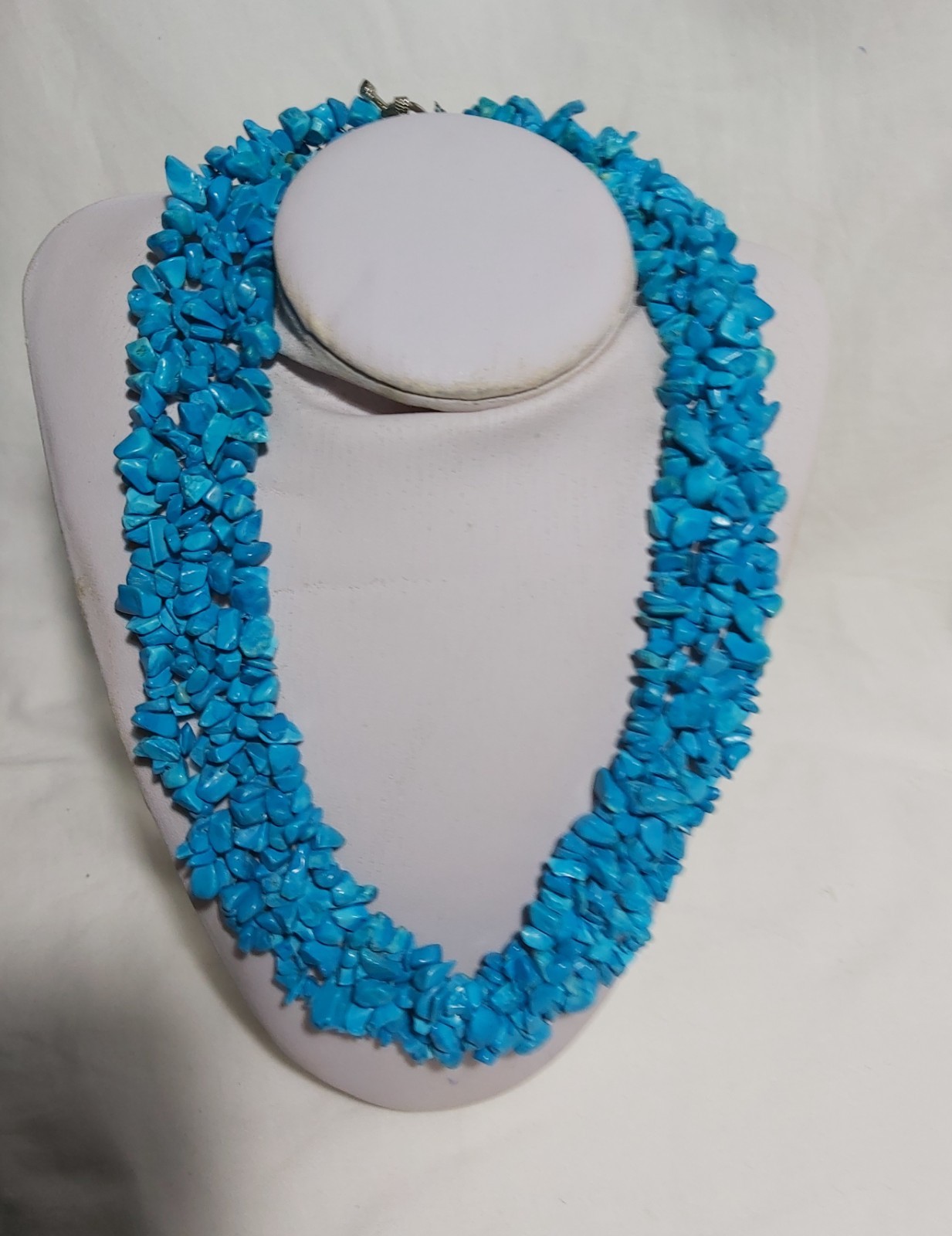 Blue Turquoise Statement Necklace L47cm W120g