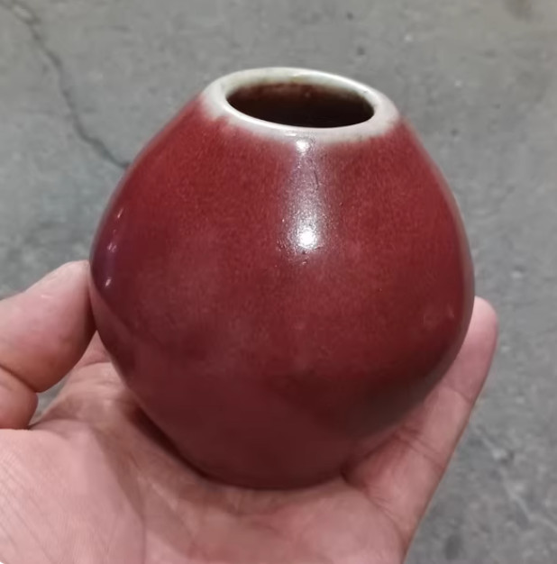 Fine Chinese Collectable Art Hand Red Glaze Porcelain Wash