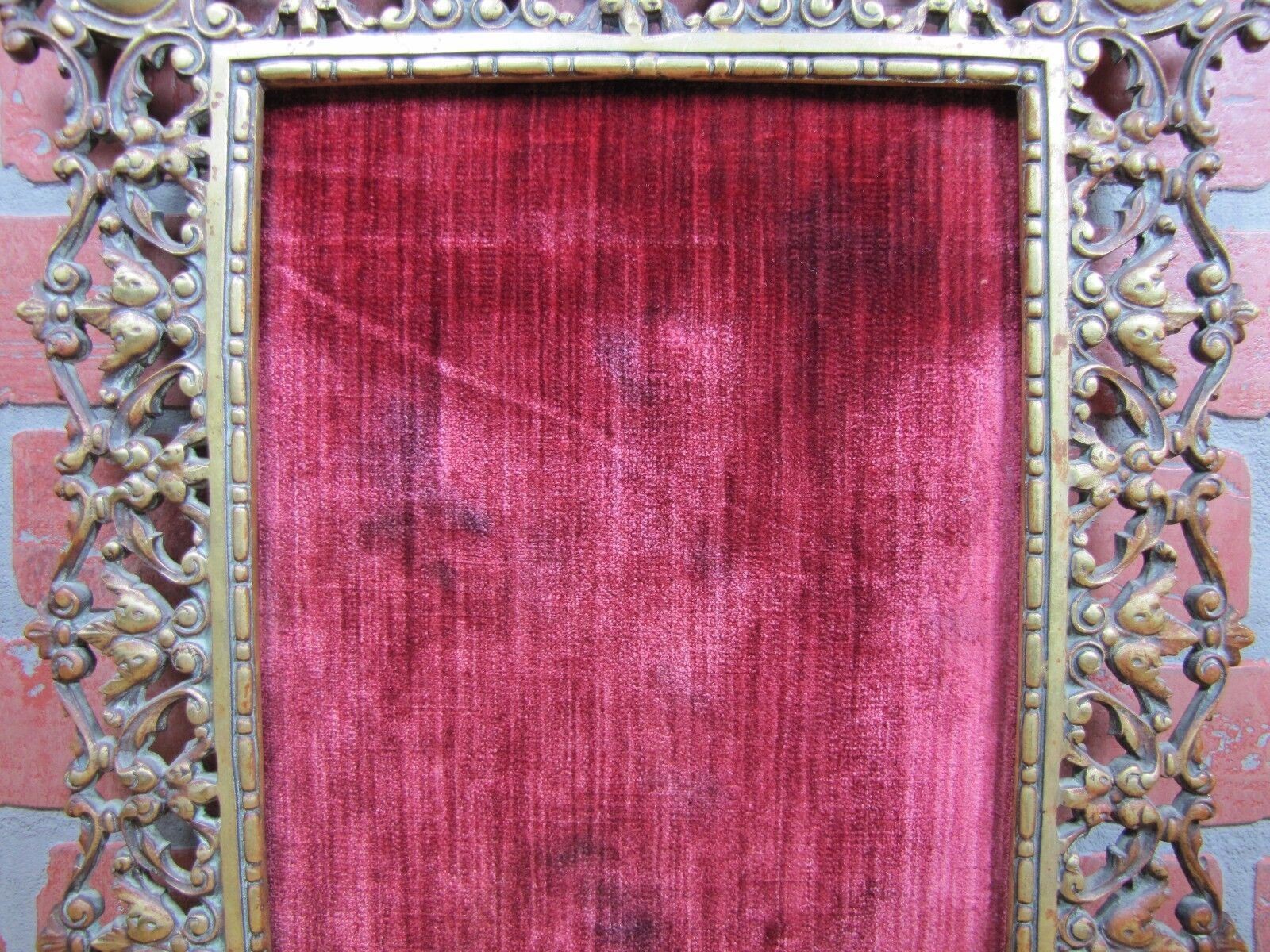19c DEVIL Decorative Arts Bronze Frame Picture Mirror Artwork Tiffany Paris