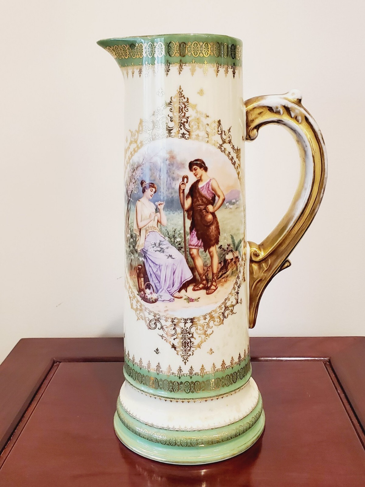 Imperial Crown Austrian Large China Tankard Pitcher 13.5″