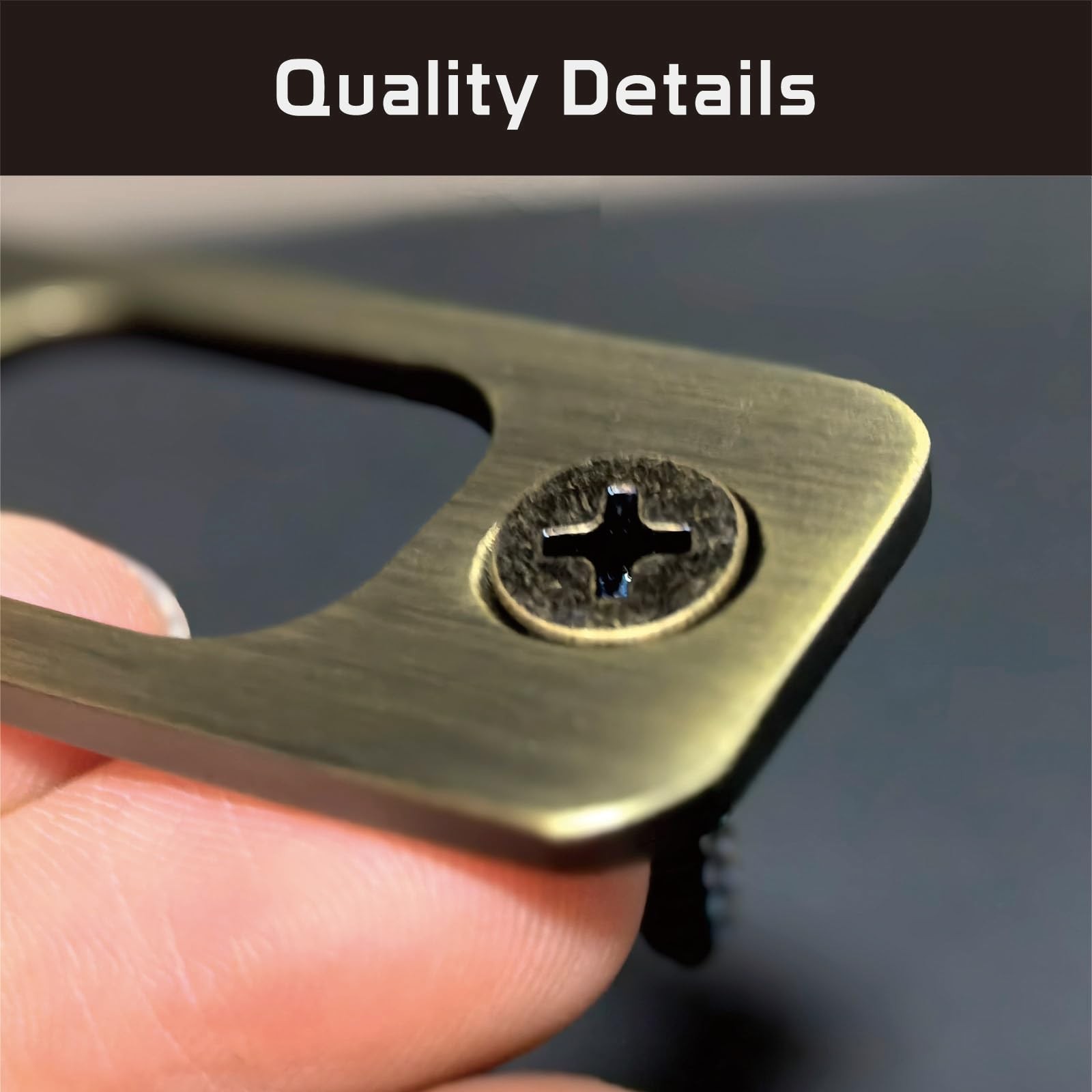 Siwil Deadbolt Strike Plate, Antique Brass Door Backplate 1″ X