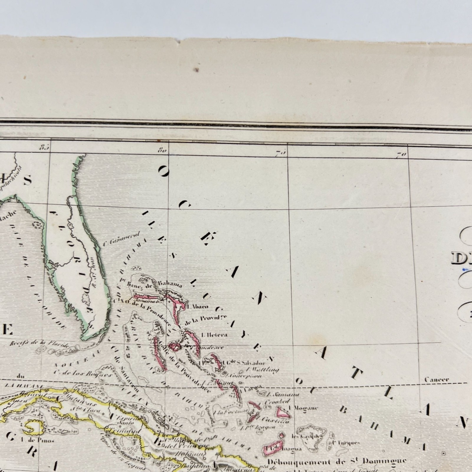 1846 Malte-Brun Map CARIBBEAN WEST INDIES GULF OF MEXICO Central America Thierry